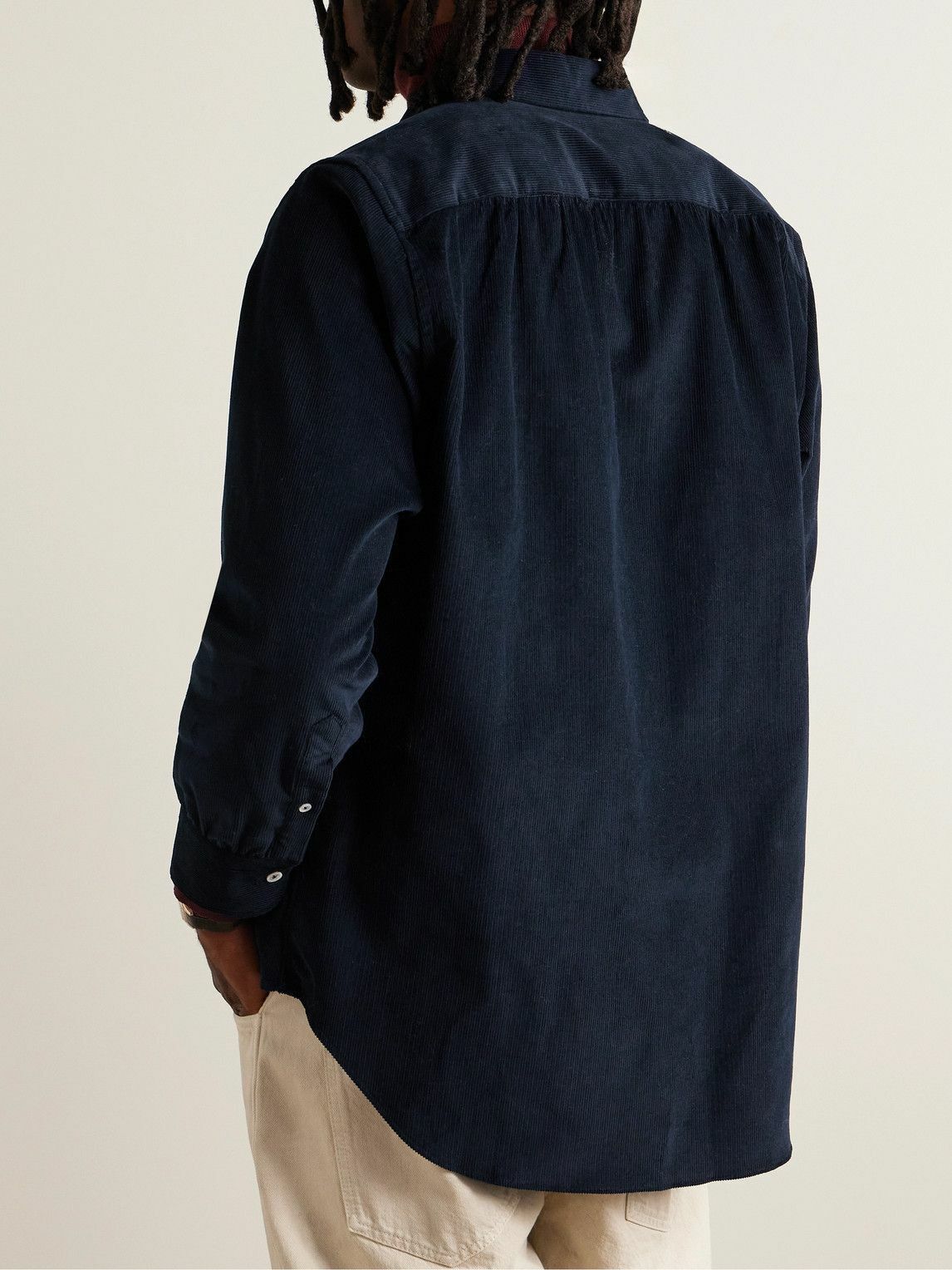 Anderson & Sheppard Anderson & Sheppard - Cotton-Corduroy Shirt - Navy Size US L / EU 52-54 / 3 - 5 Thumbnail