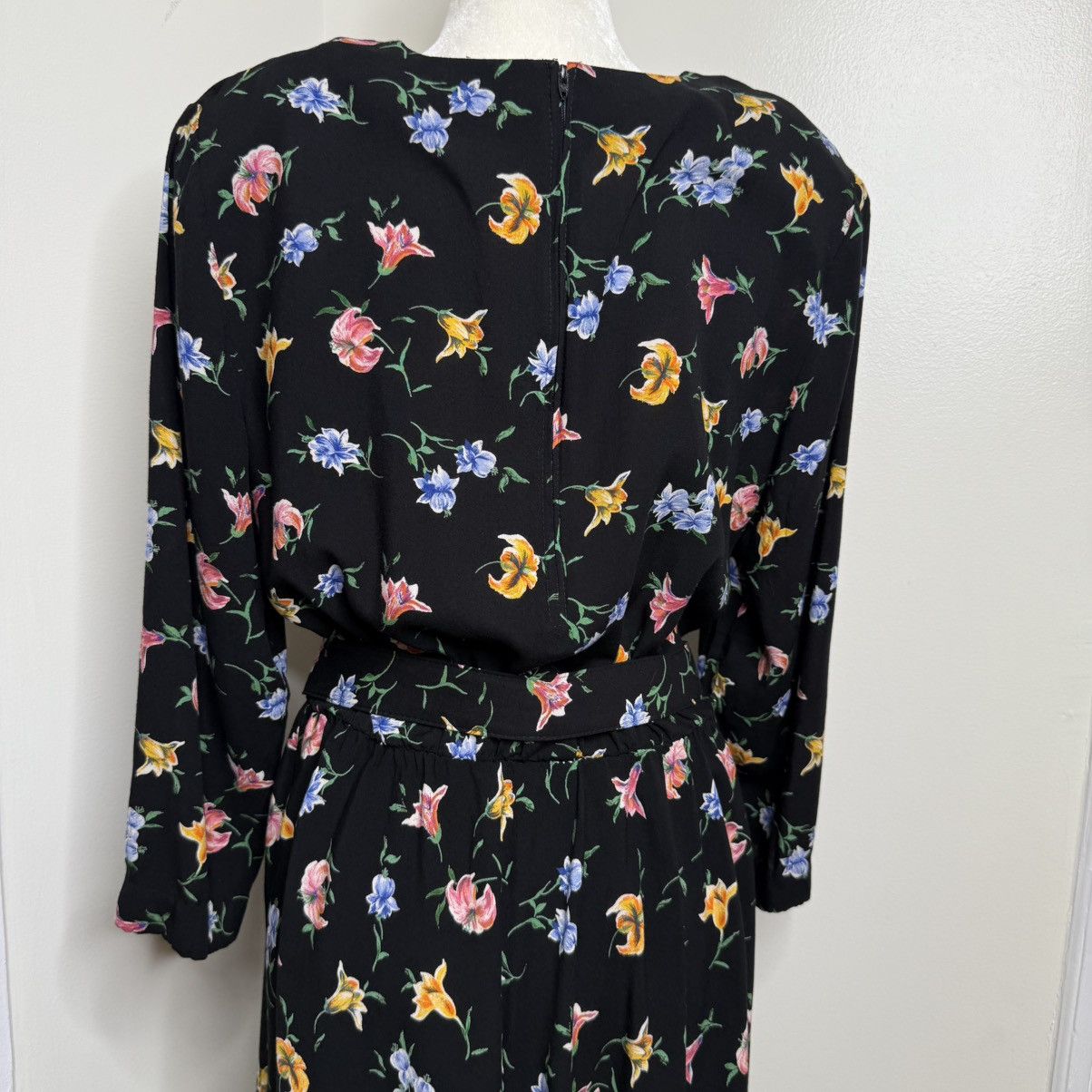 Vintage Vintage 80s Bedford Fair Belted Floral Dress Sz 16P Multi Size XL / US 12-14 / IT 48-50 - 6 Thumbnail