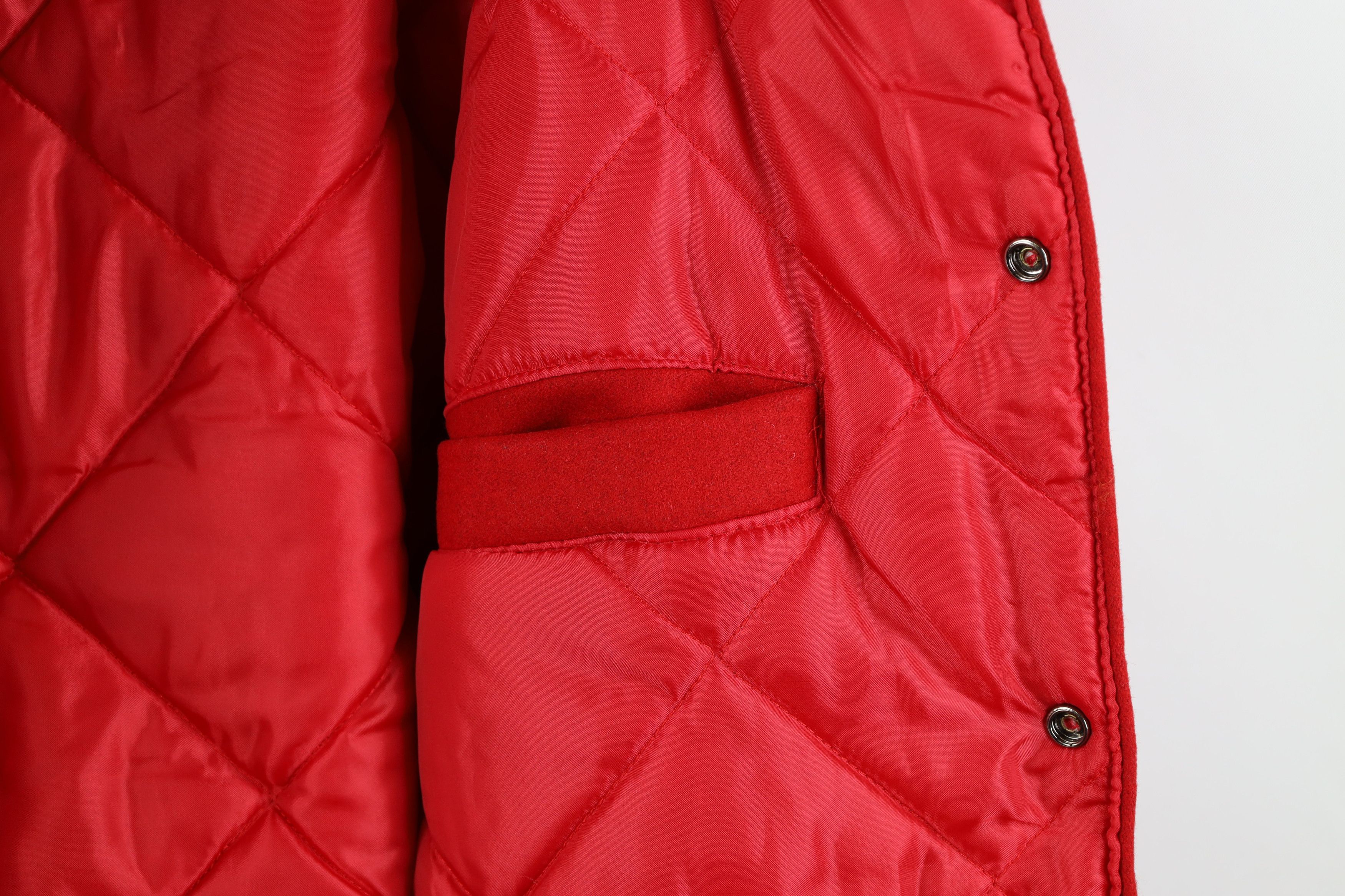 Vintage Vintage 90s Y2K Streetwear Wool Varsity Bomber Jacket Red Size US XXL / EU 58 / 5 - 10 Thumbnail
