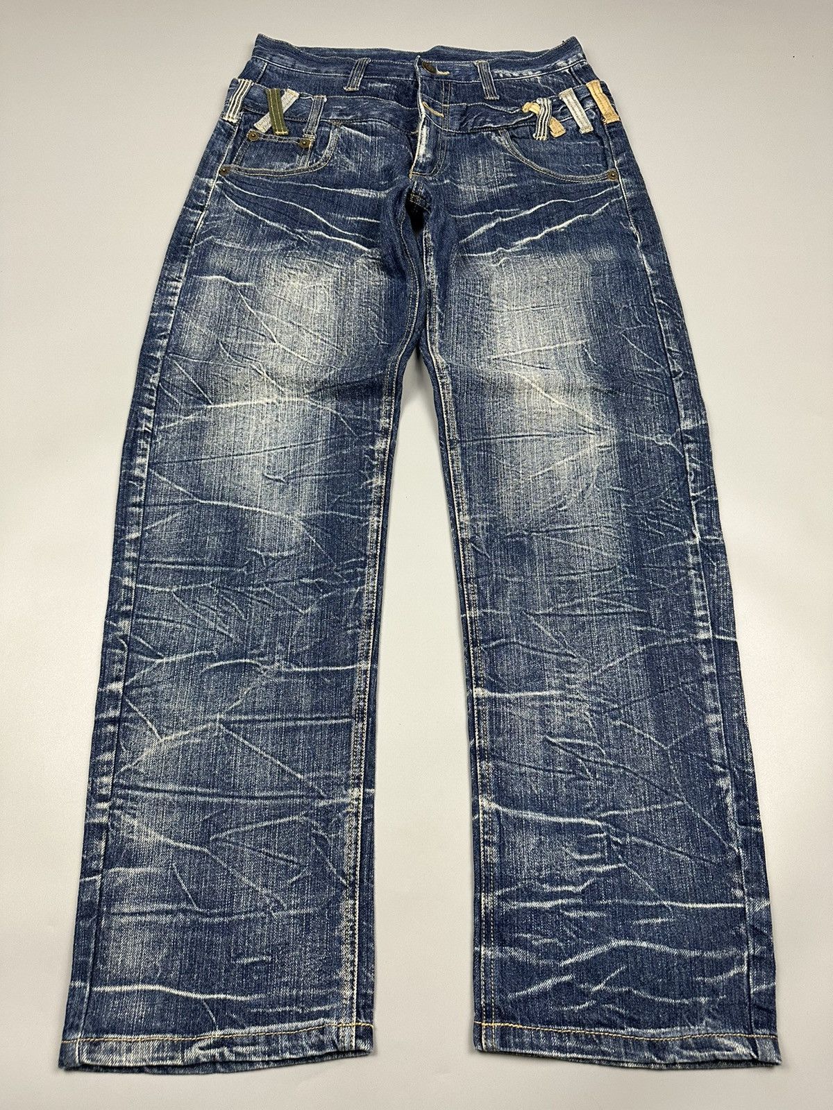 If Six Was Nine × Le Grande Bleu (L.G.B.) Japanese Double Waist Whiskered Denim Size US 31 - 5 Thumbnail