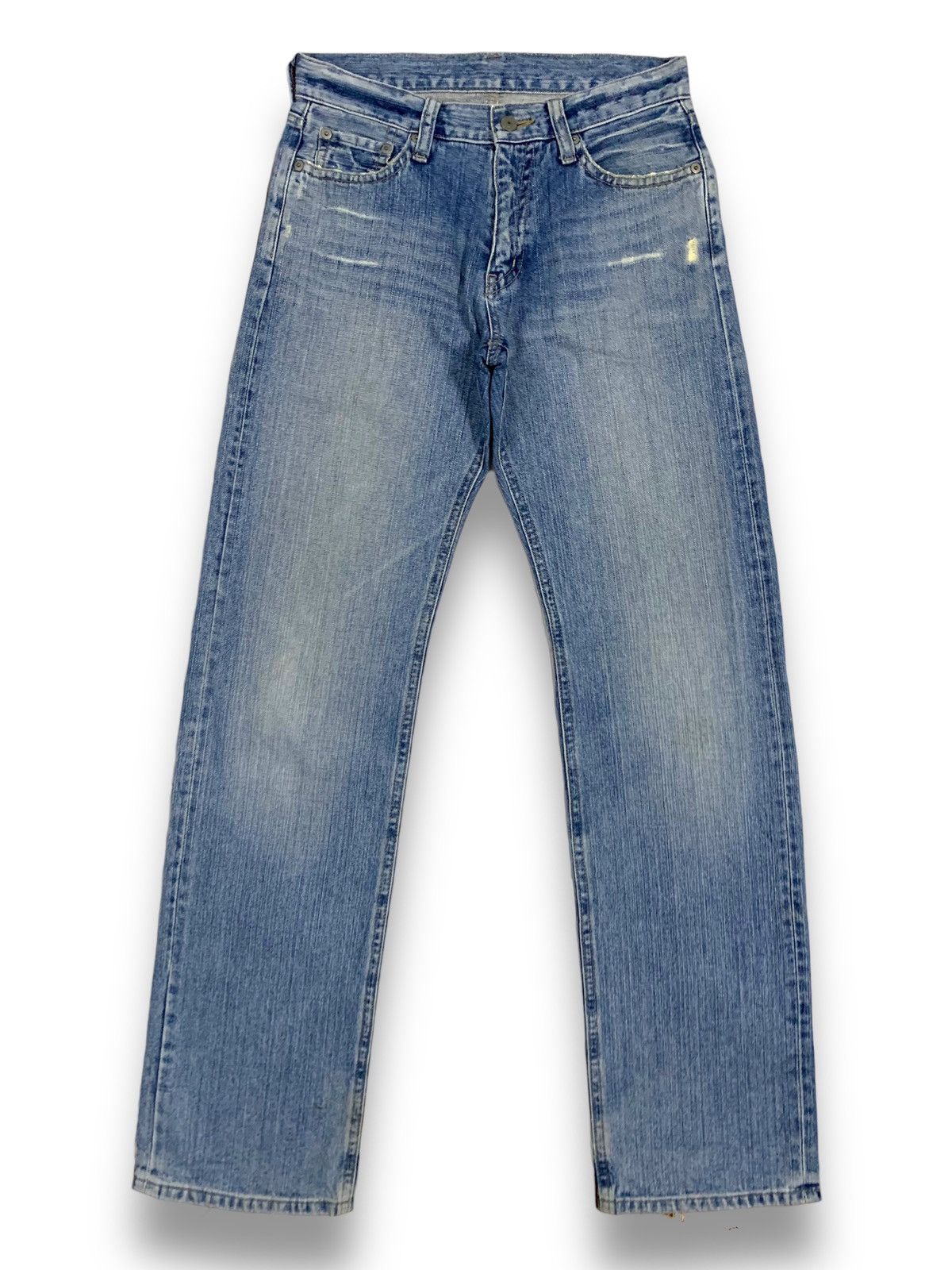 Uniqlo Vintage Y2K Uniqlo Blue Washed Loose Fit Distressed Jeans Size US 30 / EU 46 - 1 Thumbnail