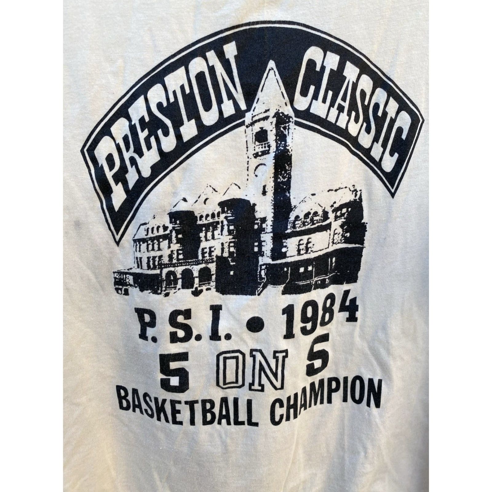 Hanes VINTAGE Hanes Preston Classic PSI 5 On 5 Basketball Champion T Shirt XL Beige 80s 1980s Mens Tee Size US XL / EU 56 / 4 - 5 Thumbnail