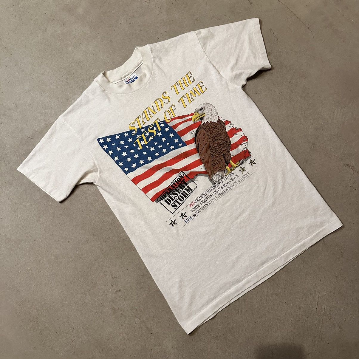 Hanes Vintage 1991 Hanes Operation Desert Storm US Military Shirt Size US M / EU 48-50 / 2 - 1 Thumbnail