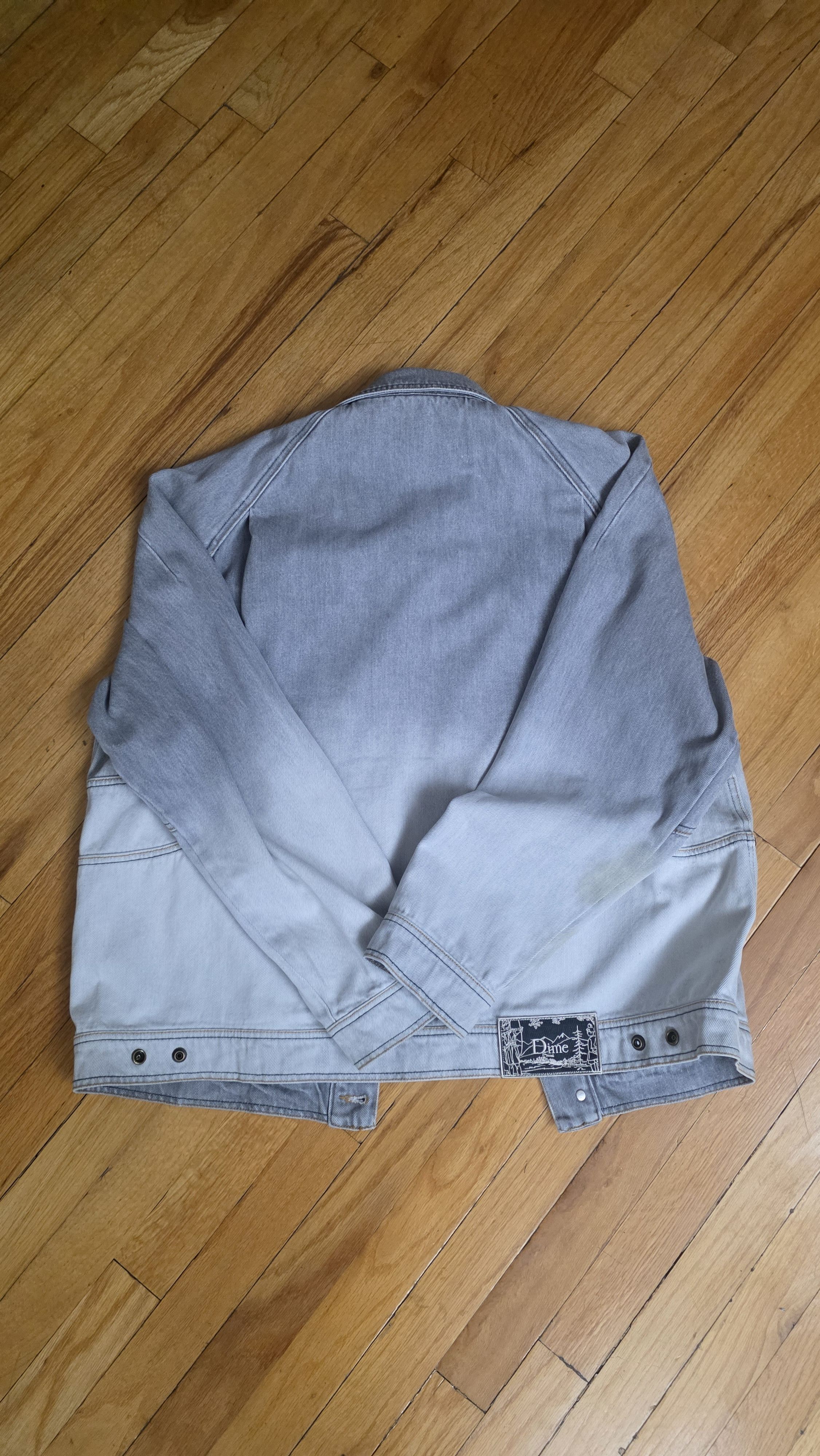 Dime Dime Denim Jacket Dipped Sandblasted Grey Size US XL / EU 56 / 4 - 3 Thumbnail