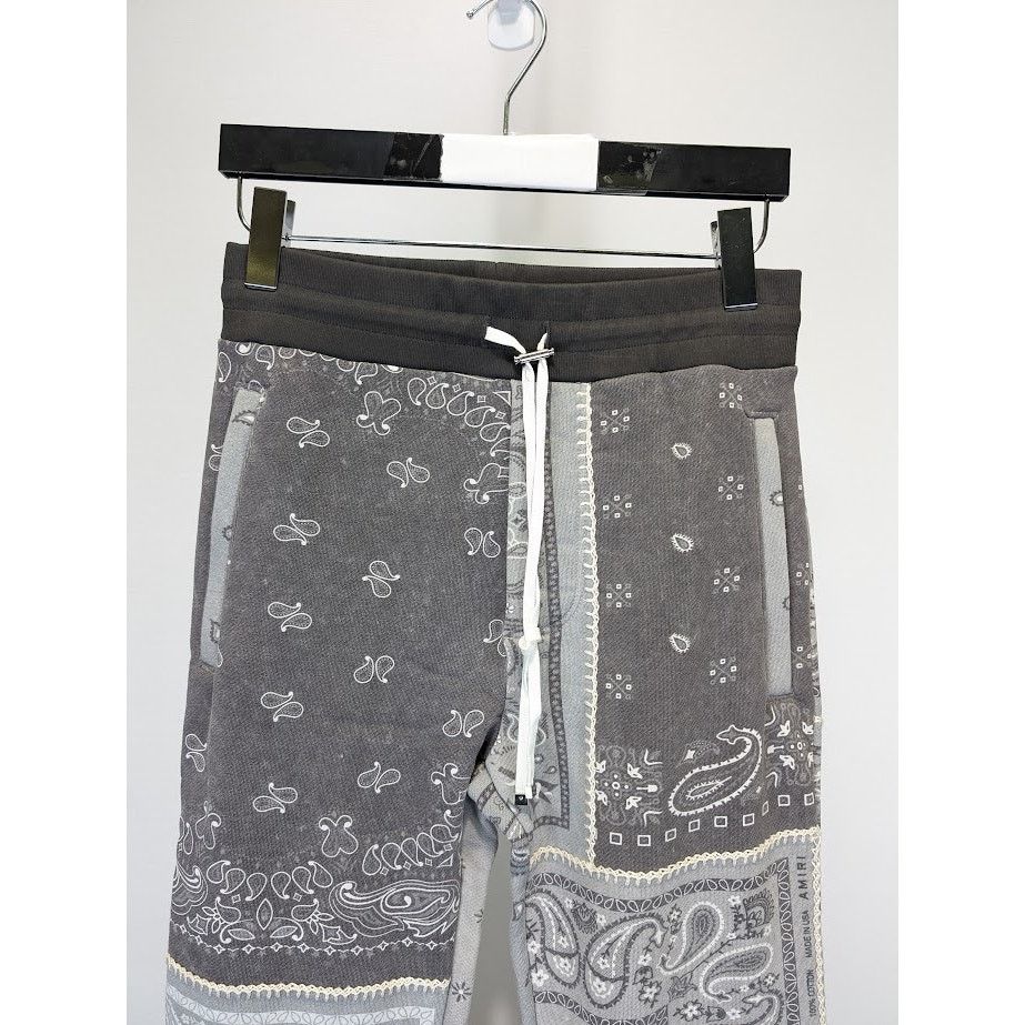 Amiri o1rshd1 Bandana Reconstruct Sweatpants & Joggers Black /Gray Size US 28 / EU 44 - 3 Thumbnail