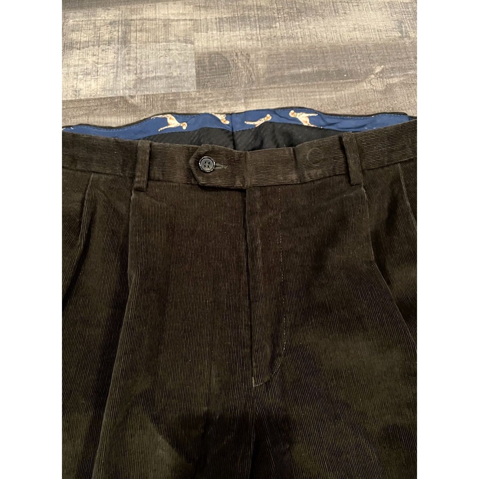 Ralph Lauren Lauren Ralph Lauren Pants Corduroy Pleated Cuffed Brown 38x29 Men Classic Fit Straight Inseam 29 Color Brown Size US 38 / EU 54 - 3 Thumbnail