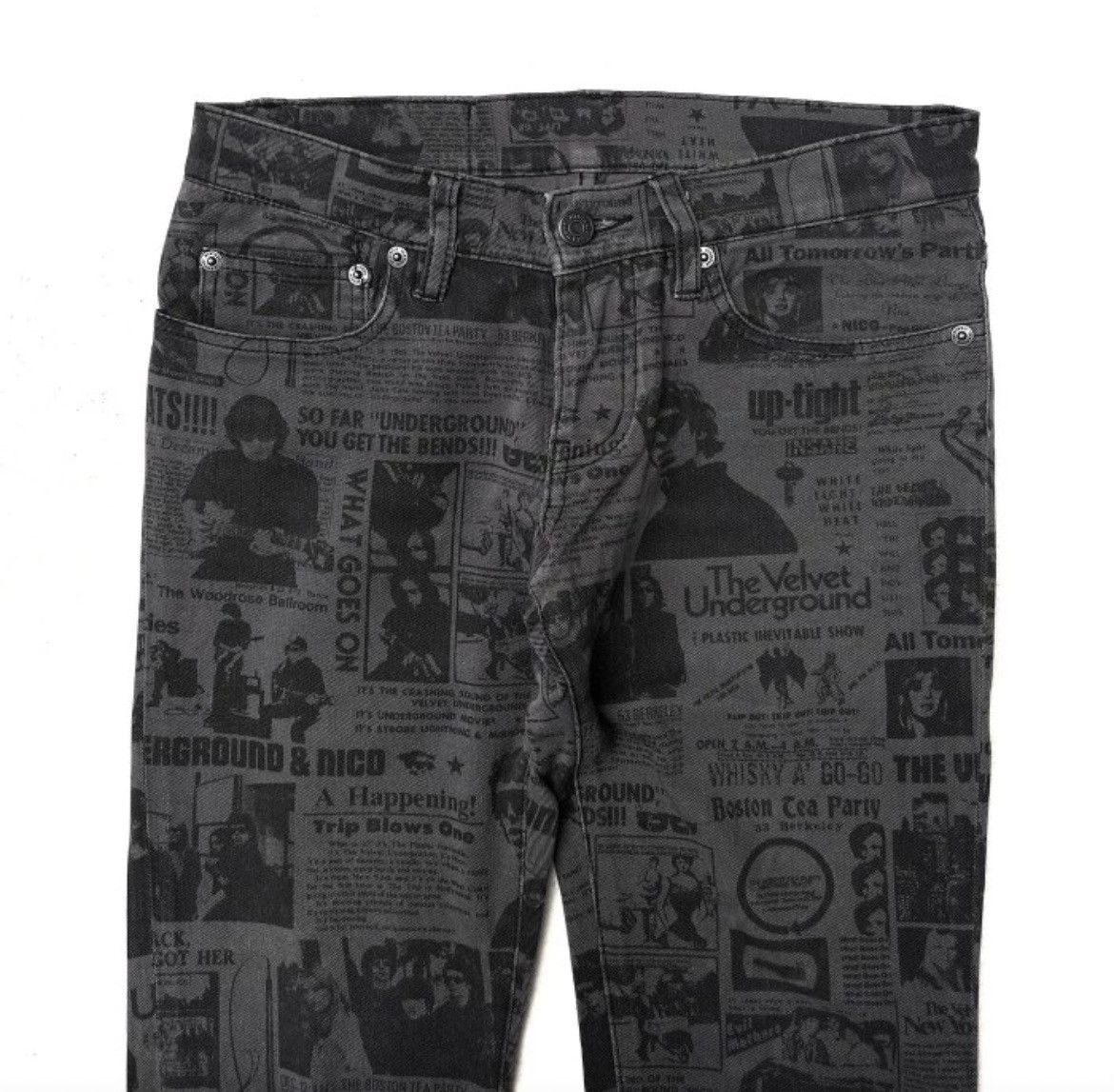Hysteric Glamour Hysteric Glamour x Velvet Underground Newpaper printed pants Size 29" - 3 Thumbnail
