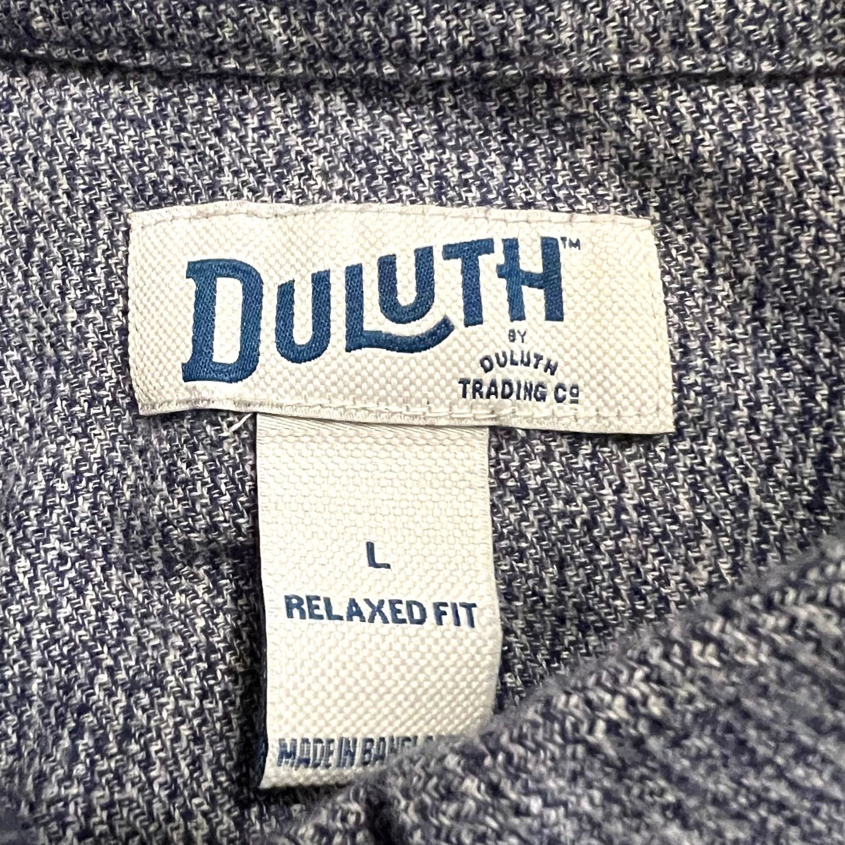 Duluth Trading Company Duluth Flannel Shirt Mens Large Blue Heathered Button Up Long Sleeve Size US L / EU 52-54 / 3 - 7 Thumbnail