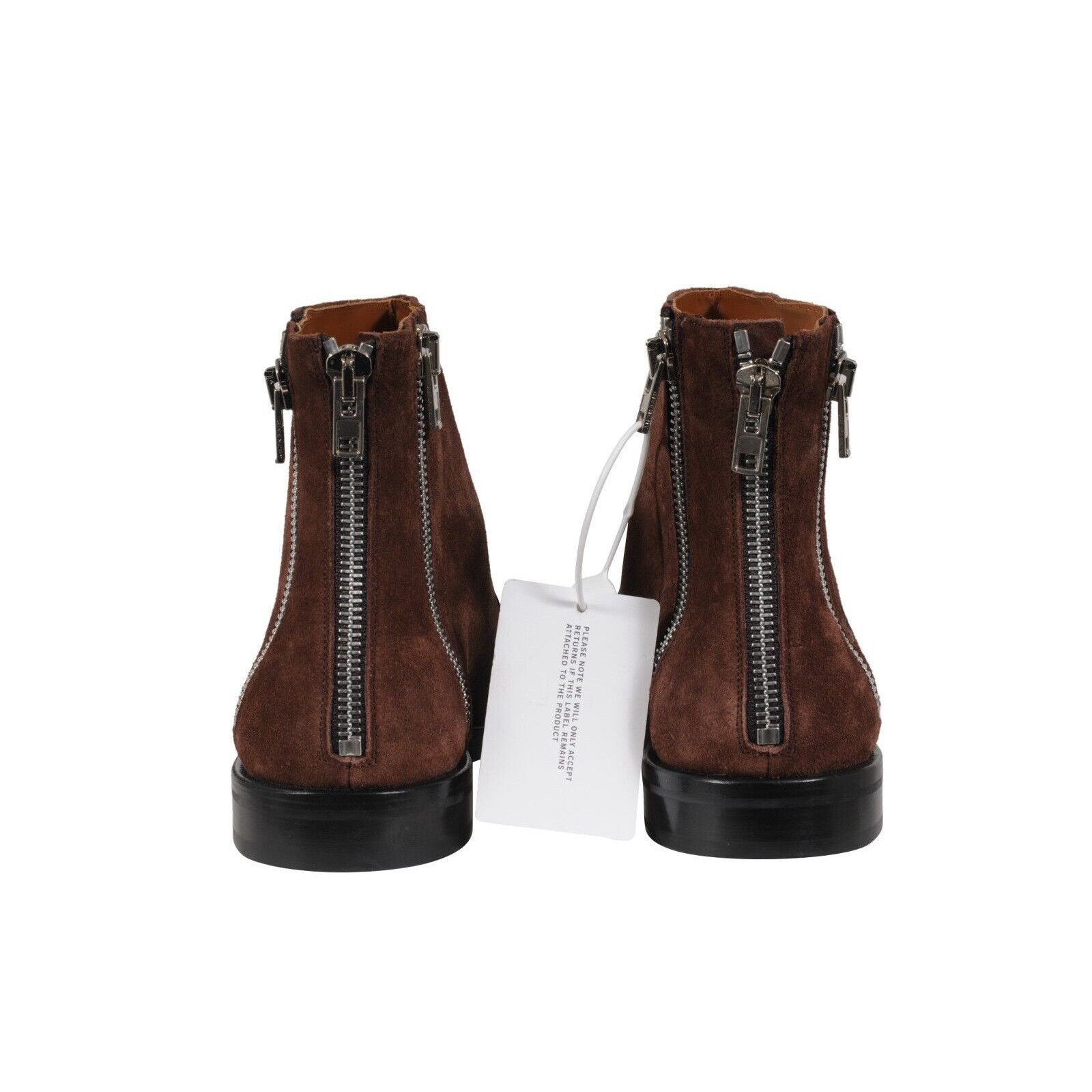 Givenchy Triple Zip Boots Brown Suede Diagonal Side Zip Size US 12 / EU 45 - 6 Thumbnail