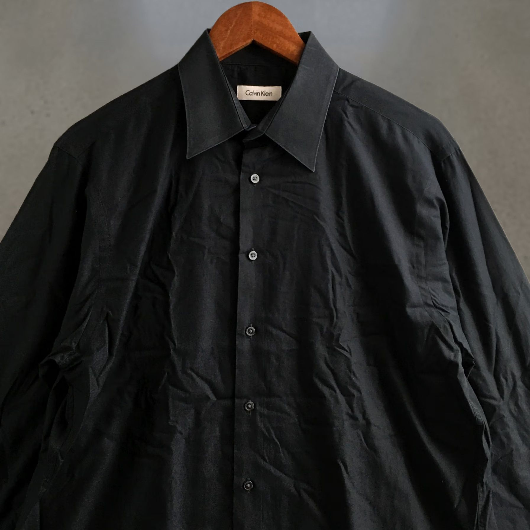 Calvin Klein Calvin Klein Shirt Mens 16 Black Button Down Long Sleeve Dress Formal Shirt Size 42R - 1 Thumbnail