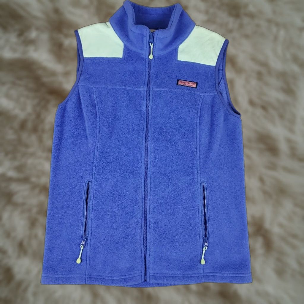 Vineyard Vines Vineyard Vines Vest Womens Size Small Blue Fleece Full Zip Up Jacket Sweater Size S / US 4 / IT 40 - 1 Thumbnail