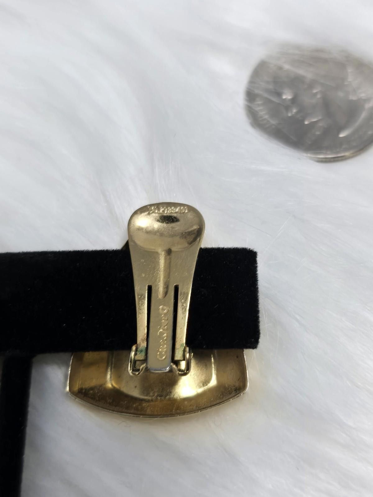 Dior Vintage Christian Dior Gold Shield Clip Earrings Size ONE SIZE - 6 Thumbnail