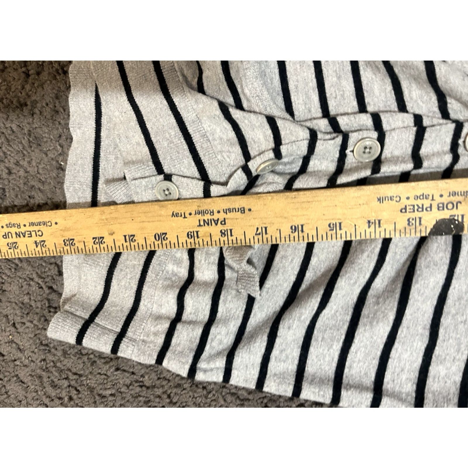 Tommy Hilfiger TOMMY HILFIGER Cardigan Women Size Small Cream Gray Stripes Cotton Cardigan Women Small Gray Stripe 100% Cotton Knit Sweater Size S / US 4 / IT 40 - 5 Thumbnail