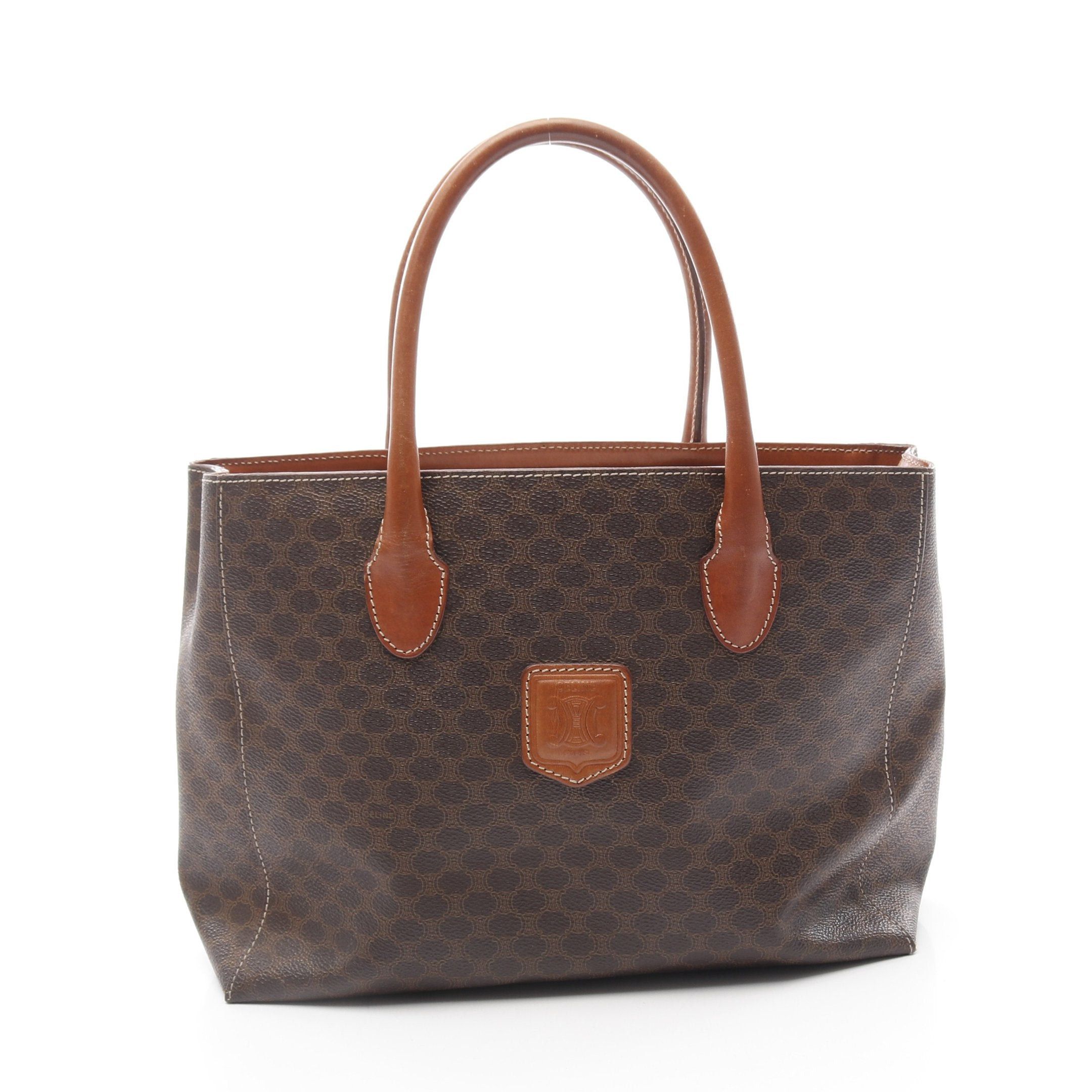 Celine Celine Macadam Handbag Tote Bag Leather Brown Dark Size ONE SIZE - 1 Thumbnail