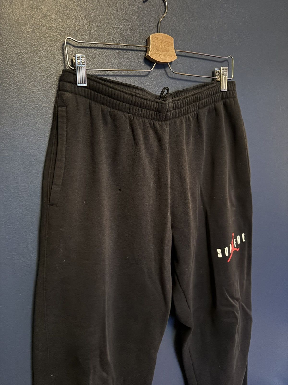 Supreme X Air Jordan Black Cotton Sweatpants Size Large