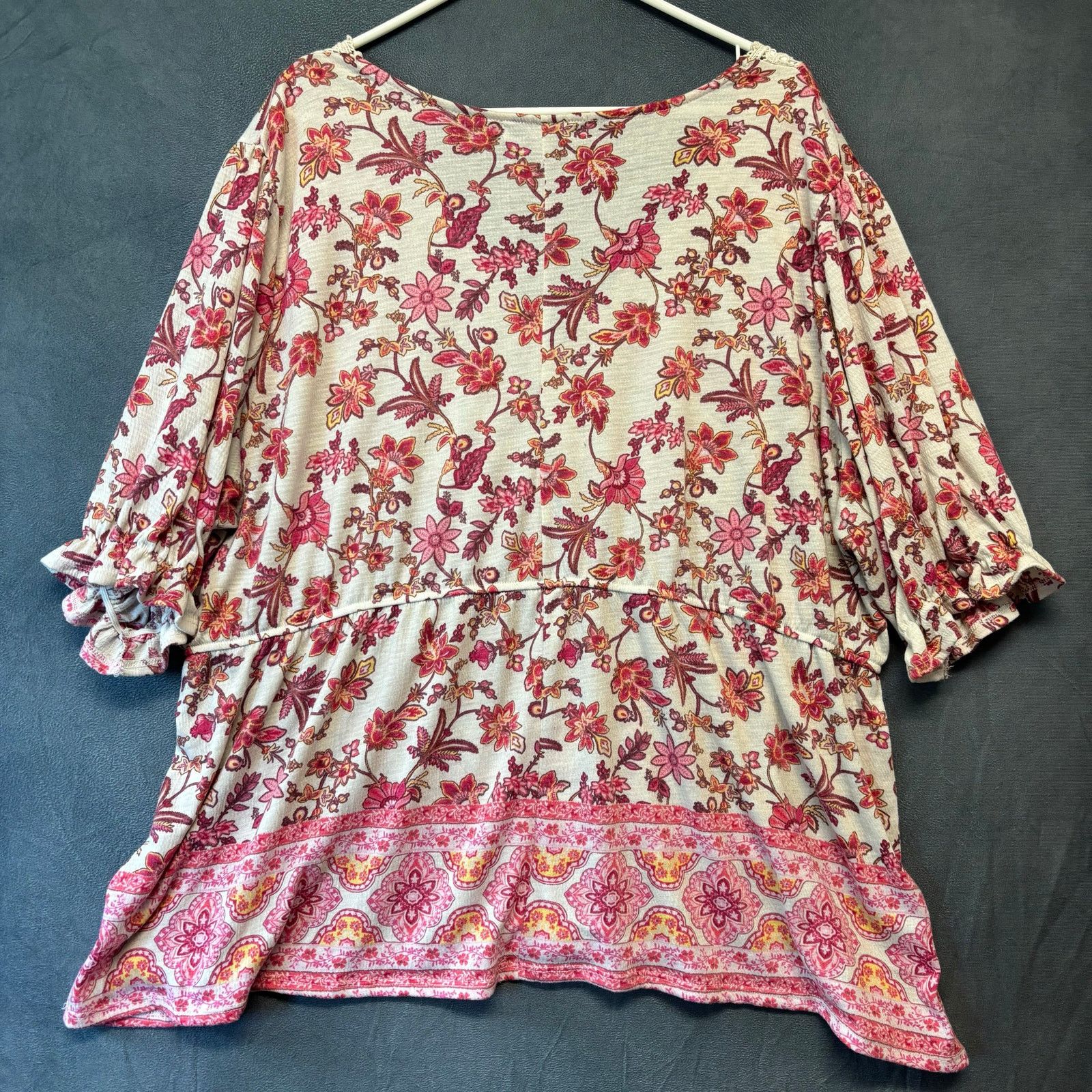 Other Absolutely Famous Crochet Lace Blouse 3X Floral Cottagecore Size 3XL / US 20-22 - 3 Thumbnail