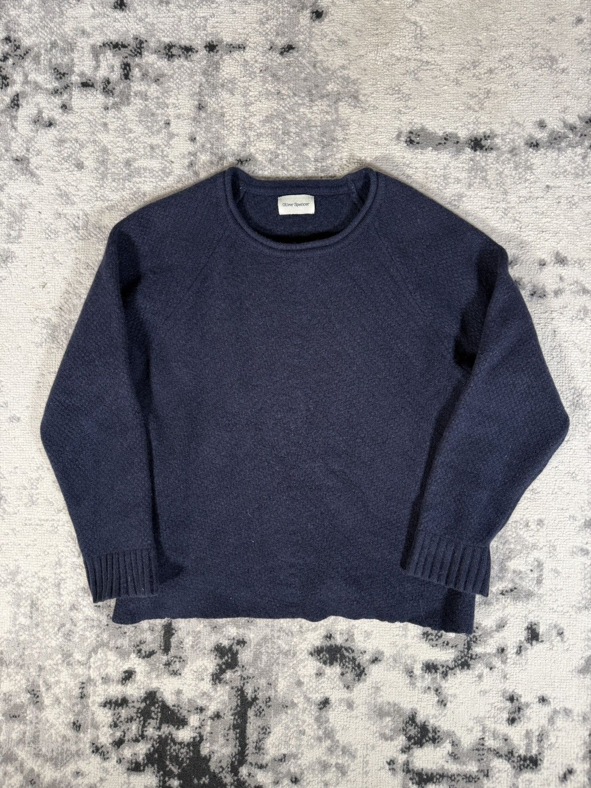 Oliver Spencer Olive Spencer Navy Wool Cropped Sweater Size US M / EU 48-50 / 2 - 3 Thumbnail