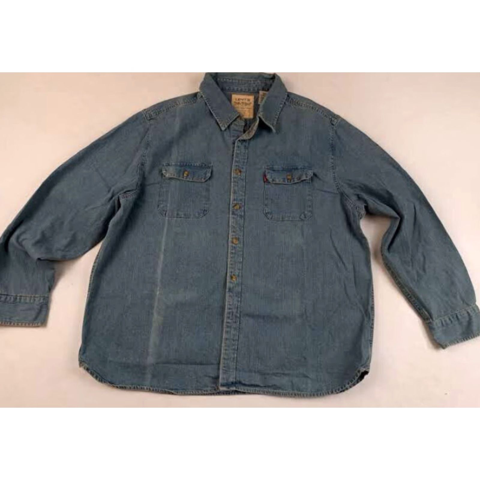 Levi's VINTAGE Levi's Button-Up Shirt Jeans 2XL Men Blue Denim Long Sleeve Horse 30in Pit to Pit EUC Size US XXL / EU 58 / 5 - 4 Thumbnail