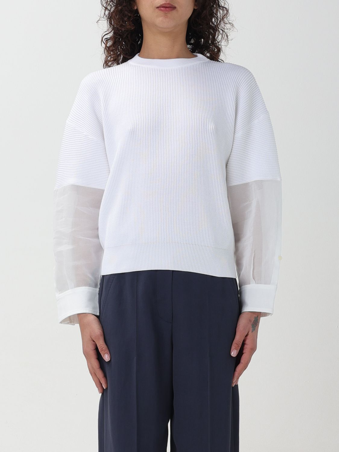 image of Brunello Cucinelli Sweatshirt Woman White, Women's (Size XS)