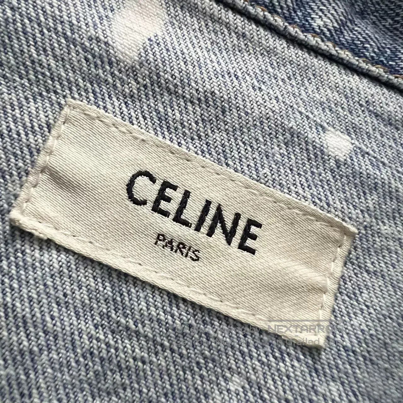 Celine Celine Light Blue Splatter Denim Jacket. Size S / US 4 / IT 40 - 3 Thumbnail
