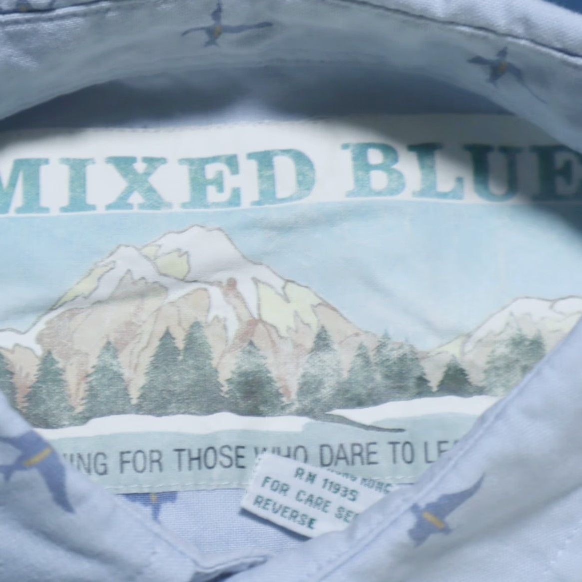 Vintage VTG Mixed Blues Goose Geese Print All Over Print 3/4 Sleeve Button Up Shirt Blue Women's S Size S / US 4 / IT 40 - 5 Thumbnail