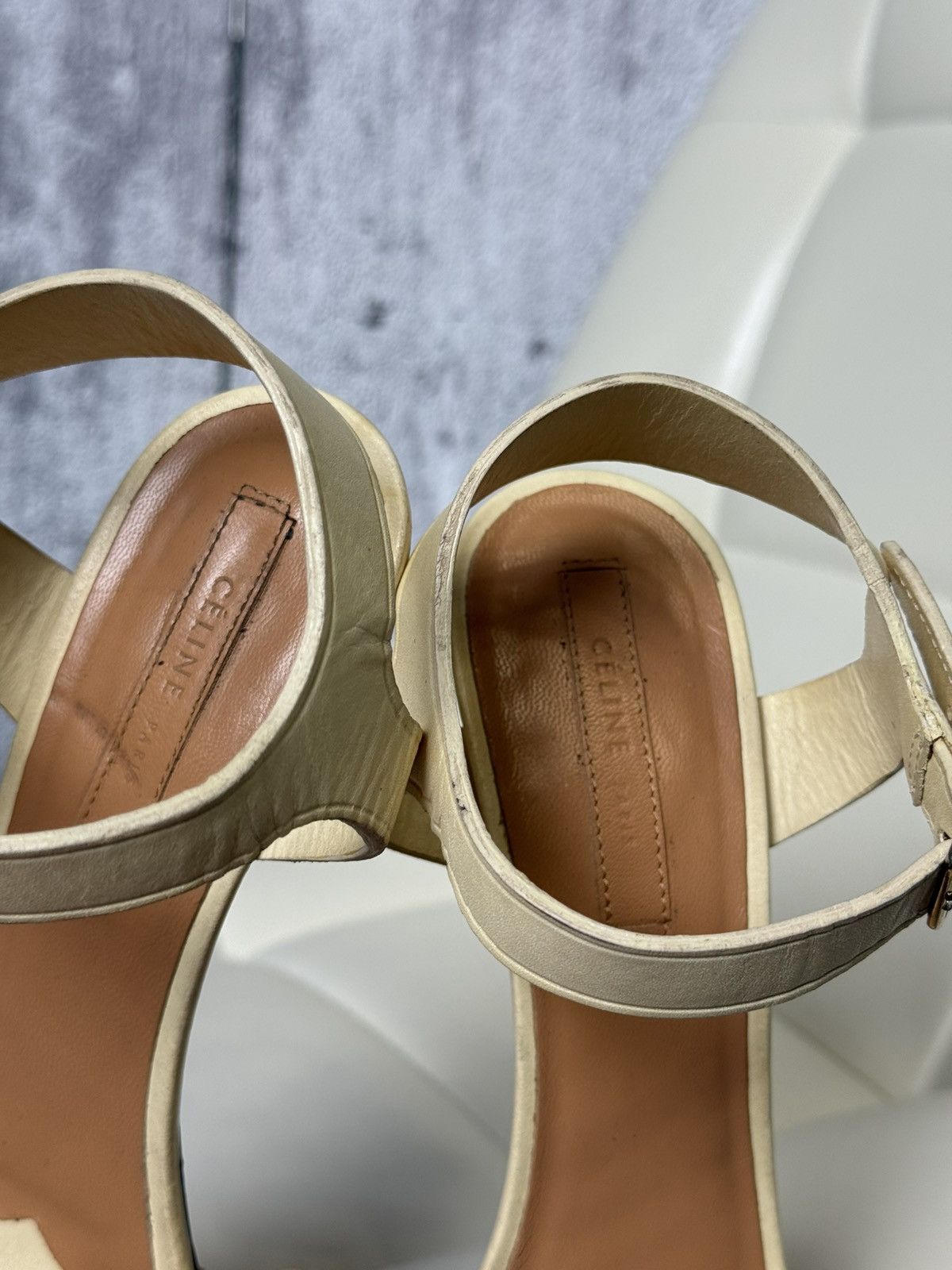 Celine Celine Leather Chain Sandals Stiletto Heels Ankle Strap Size US 7.5 / IT 37.5 - 21 Thumbnail