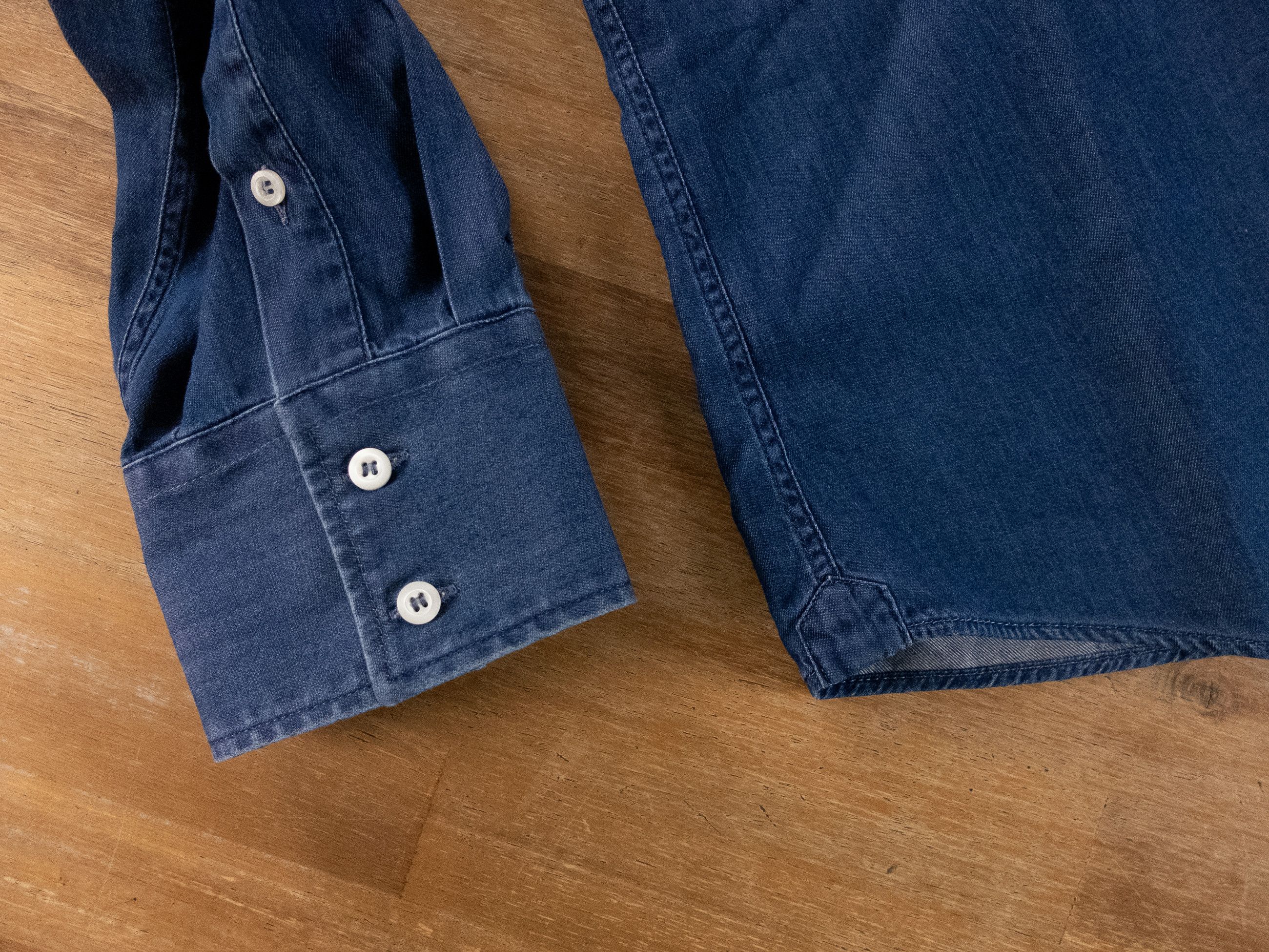 Brunello Cucinelli BRUNELLO CUCINELLI slim fit navy blue denim shirt XXXL 3XL Size US XXL / EU 58 / 5 - 7 Thumbnail