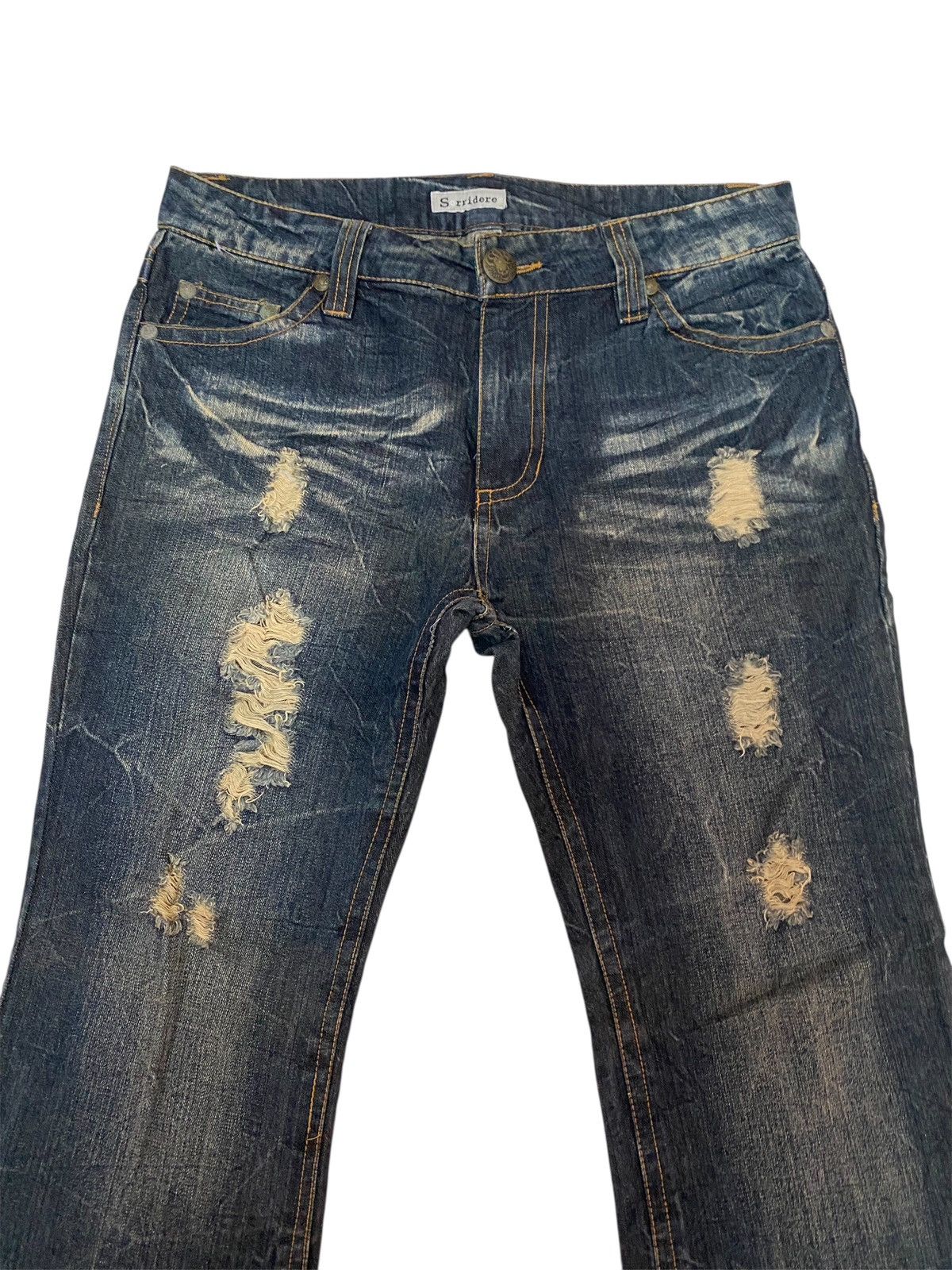 If Six Was Nine Sorrired cross logo with poems flared jeans Size US 33 - 5 Thumbnail
