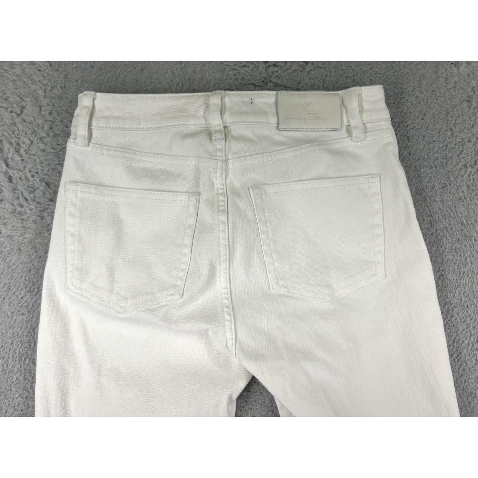 Ralph Lauren Lauren Ralph Lauren Jeans Women 2P White Denim Capri 5-Pocket Design Cropped Distressed Stretch Black Label Polo Pocket Tapered Modern USA Mens? Size 26" / US 2 / IT 38 - 4 Thumbnail