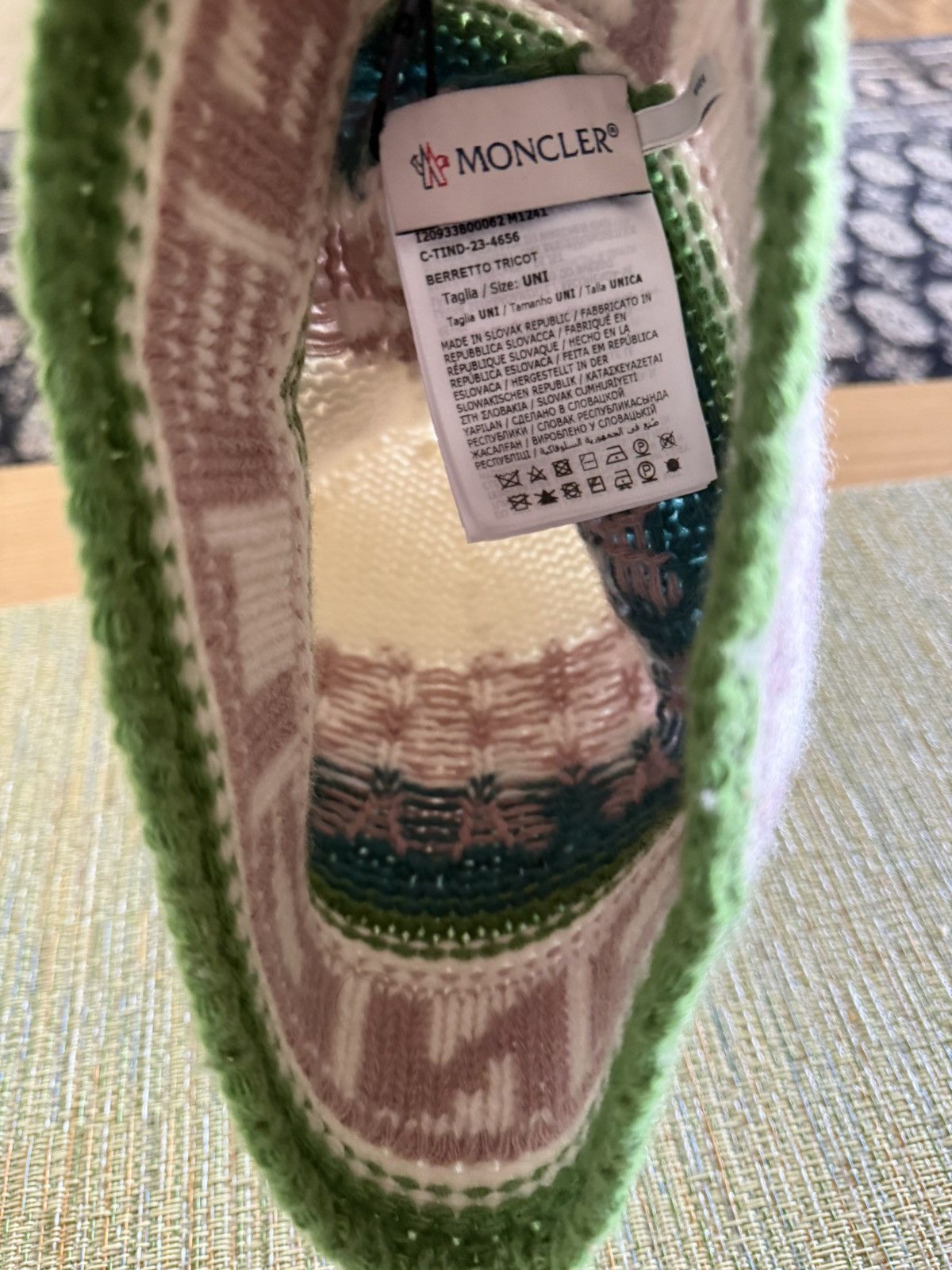 Moncler Slovakian Knit Tricolor Mountains Beanie Size ONE SIZE - 3 Thumbnail