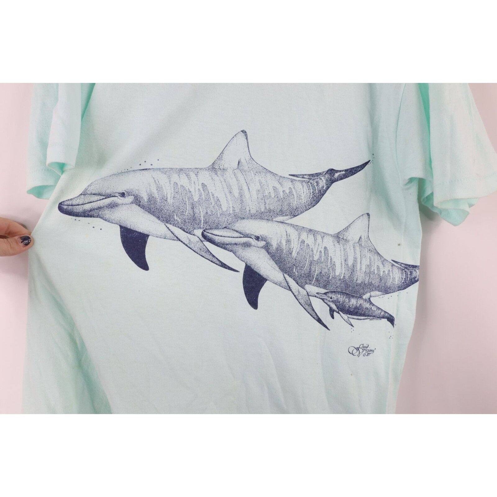 Vintage Vintage 80s Streetwear Spell Out Florida Dolphins T-Shirt Size L / US 10 / IT 46 - 4 Thumbnail