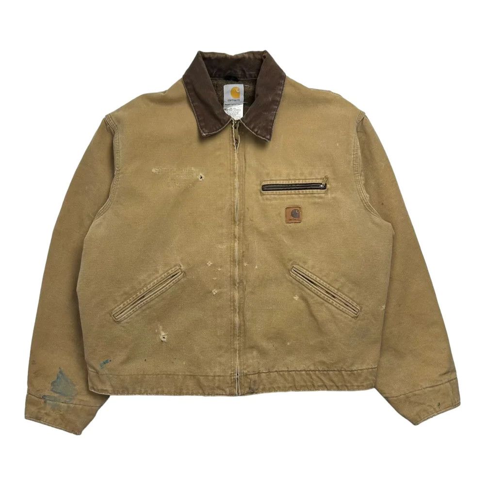 Image of Vintage Carhartt Detroit Jacket Distressed Tan, Men's (Size XL)