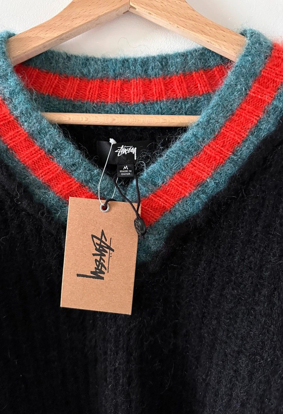 Stussy Stussy Mohair Tennis Sweater - Black - Size Medium (BNWT) Size US M / EU 48-50 / 2 - 2 Thumbnail