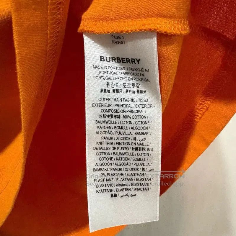Burberry Burberry Orange Short Sleeve T-Shirt for Women. Size XS / US 0-2 / IT 36-38 - 6 Thumbnail