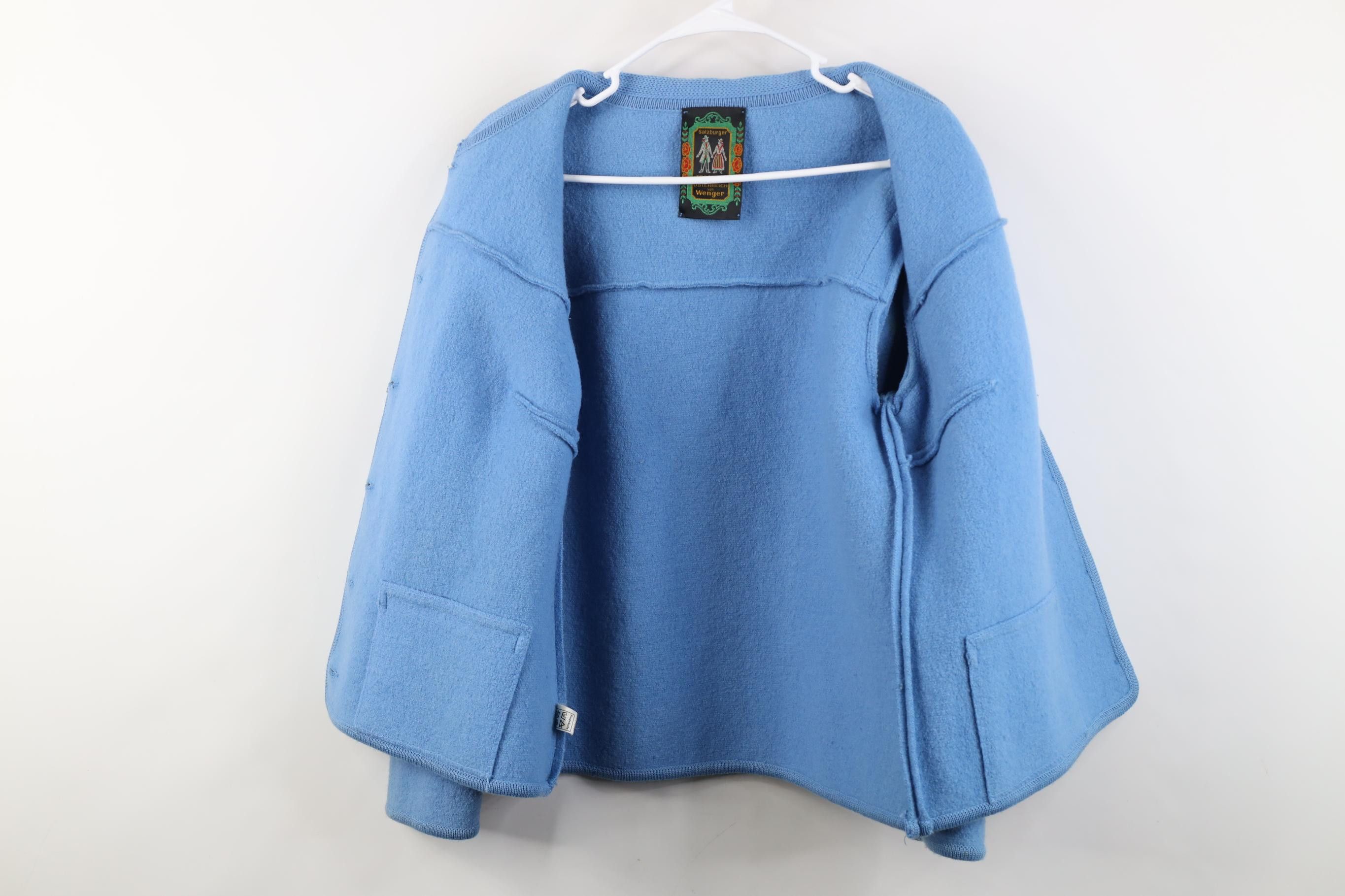 Vintage Vintage 90s Streetwear Boiled Wool Cardigan Jacket Blue Size M / US 6-8 / IT 42-44 - 11 Thumbnail