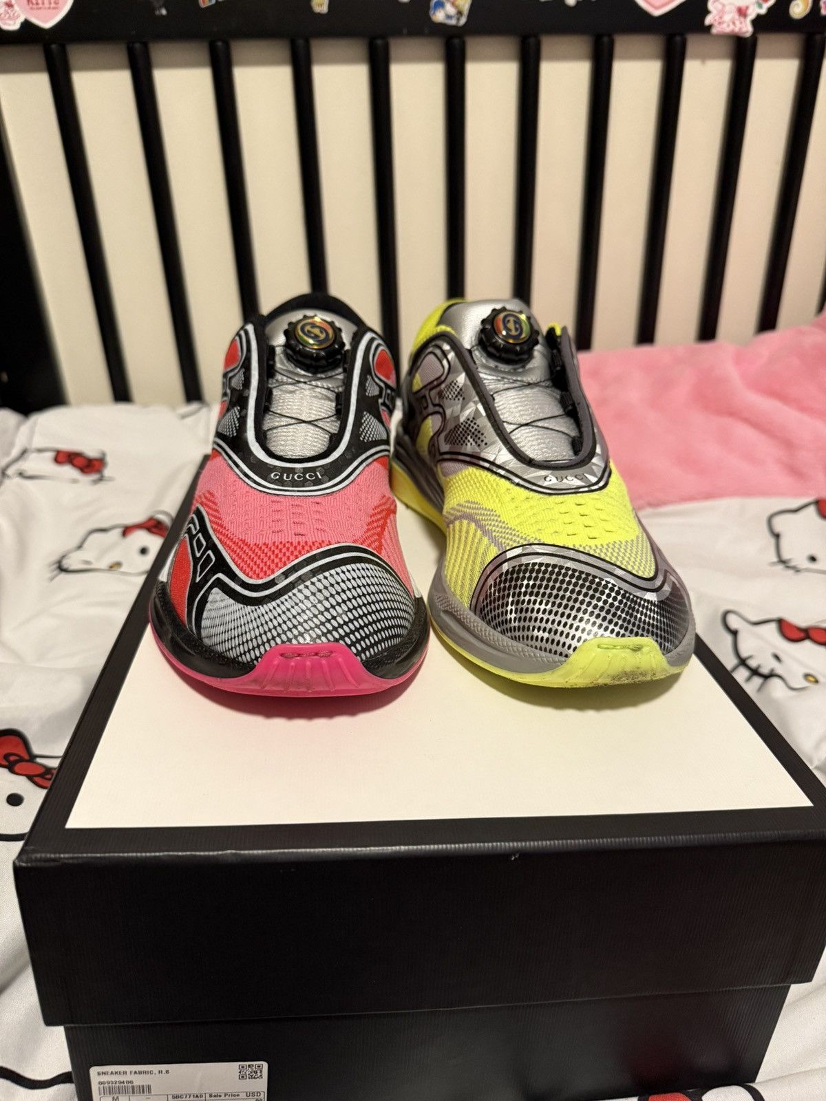 Gucci Gucci Ultrapace R 'Mismatched - Neon Pink Yellow' Size US 9 / EU 42 - 4 Thumbnail