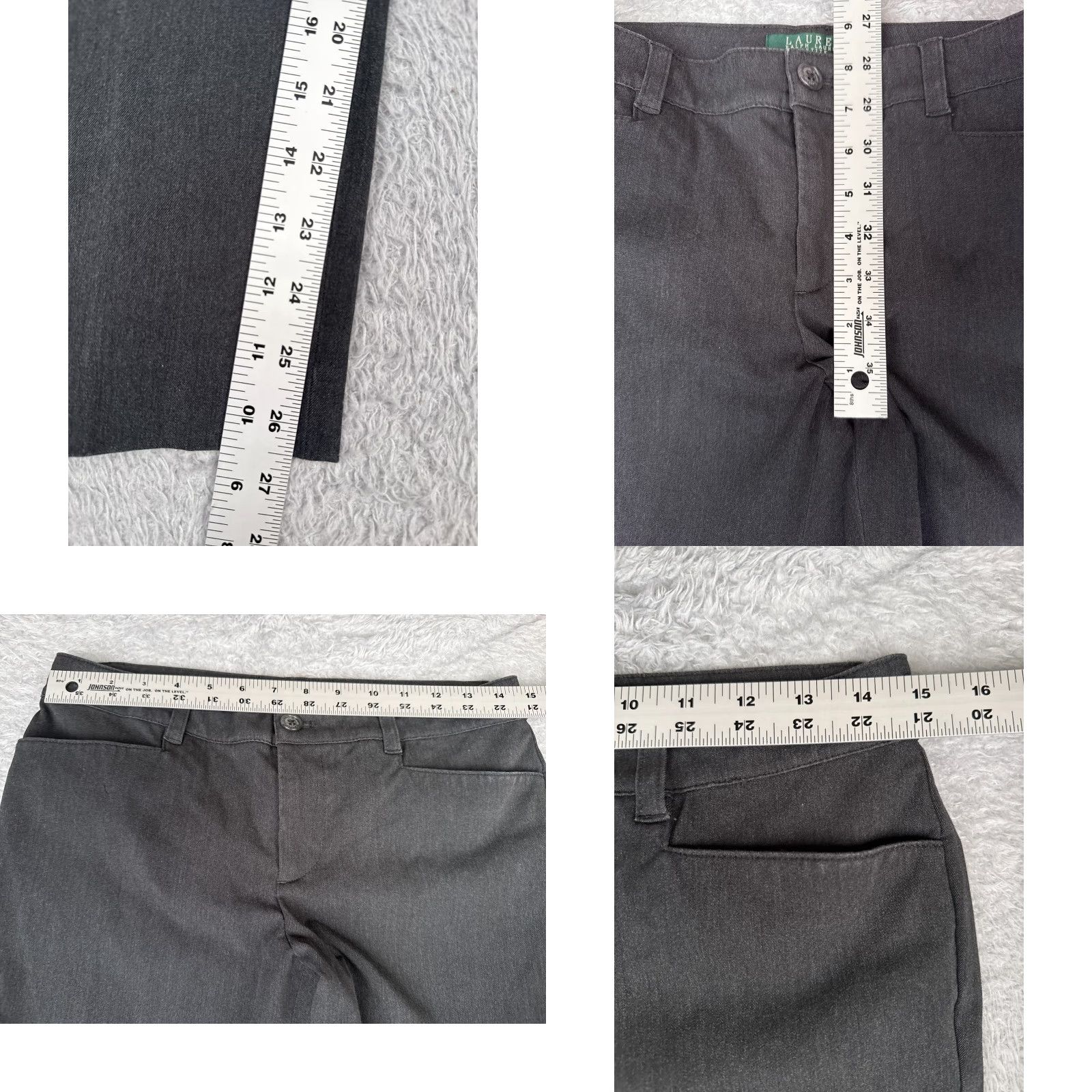 Ralph Lauren Lauren Ralph Lauren Pants Women 6P Gray Cotton Twill Low Rise 29x27 Straight Leg Chino Pockets Zipper Size 28" / US 6 / IT 42 - 8 Thumbnail