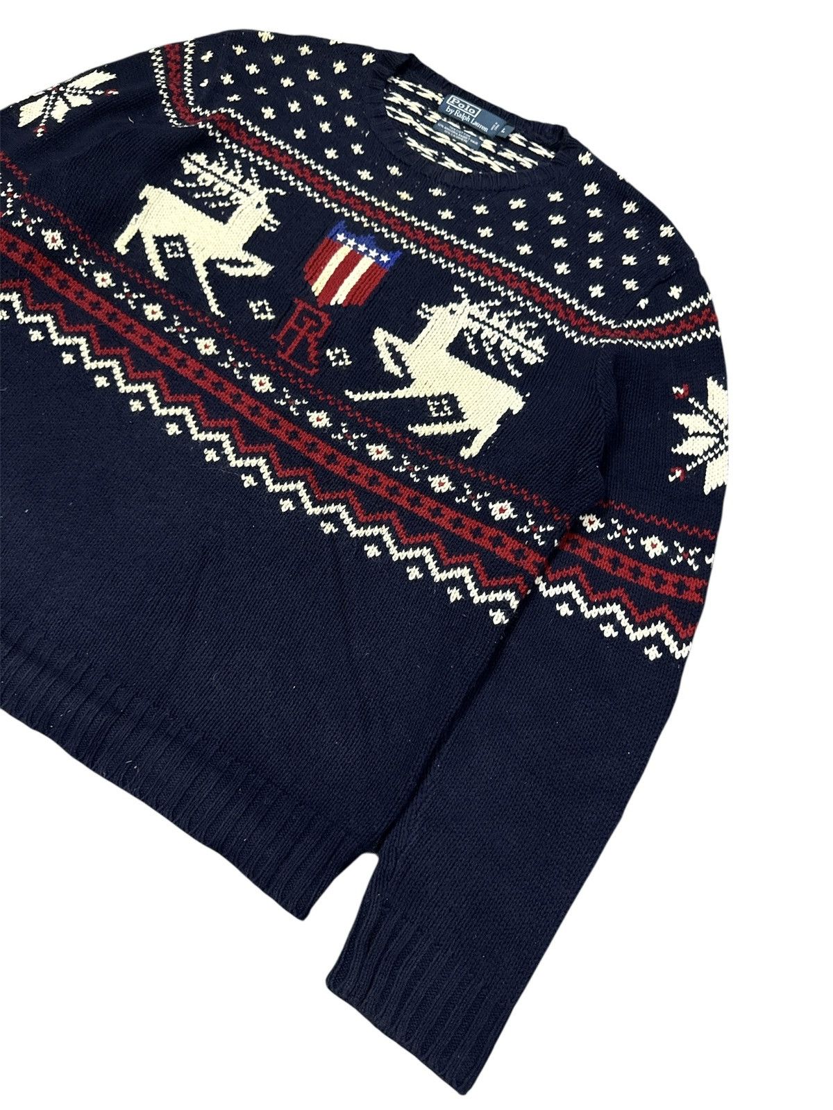 Polo Ralph Lauren Vintage 90s Polo Ralph Lauren Reindeer Jacquard sweater Size US L / EU 52-54 / 3 - 2 Thumbnail