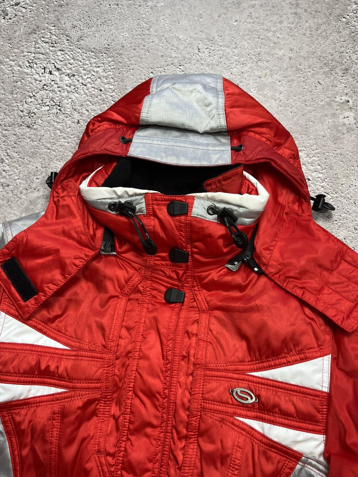 Sportalm Kitzbuhel Vintage Sportalm Red Silver Ski Jacket Belted Hooded Size 40 Size M / US 6-8 / IT 42-44 - 10 Thumbnail