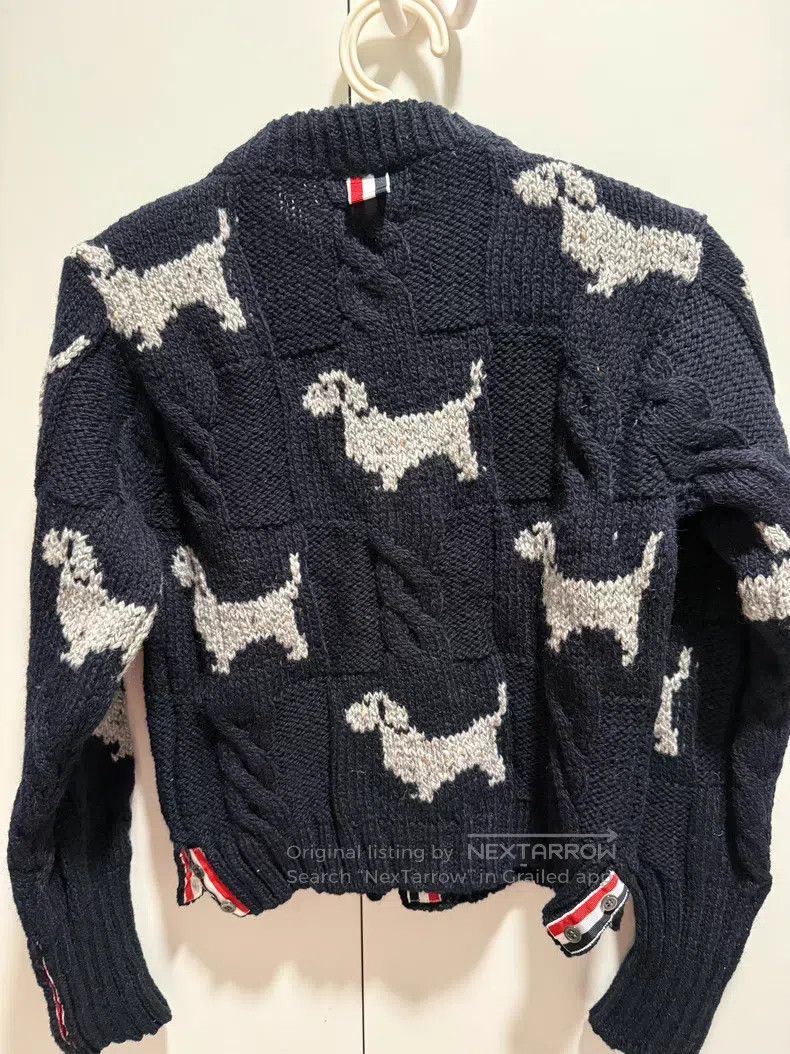 Thom Browne Thom Browne Dog Cardigan, Navy Blue Size US XXS / EU 40 - 2 Thumbnail