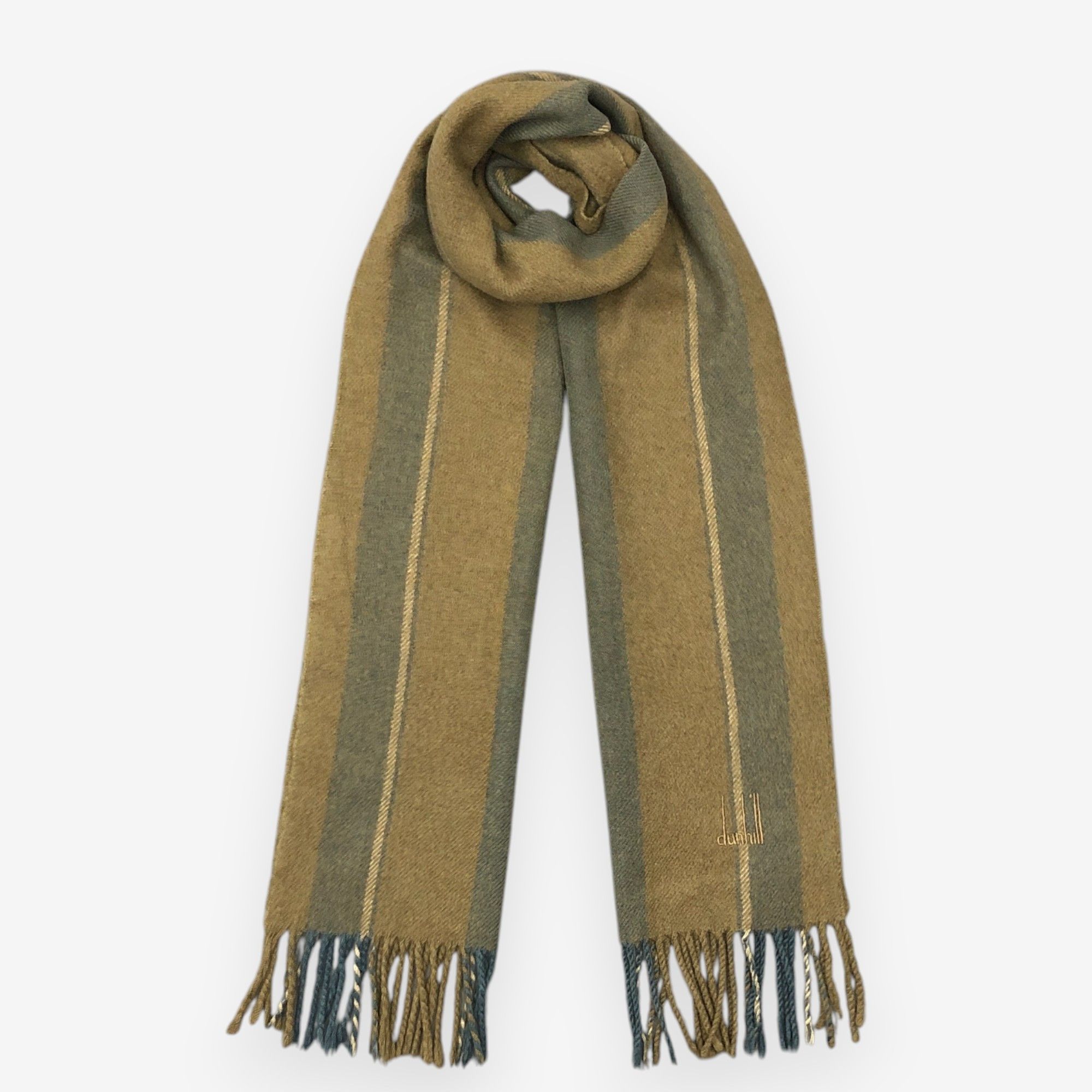 Japanese Brand Vintage Dunhill Scarf Muffler Wool Winter Fringe Scarves Size ONE SIZE - 1 Thumbnail