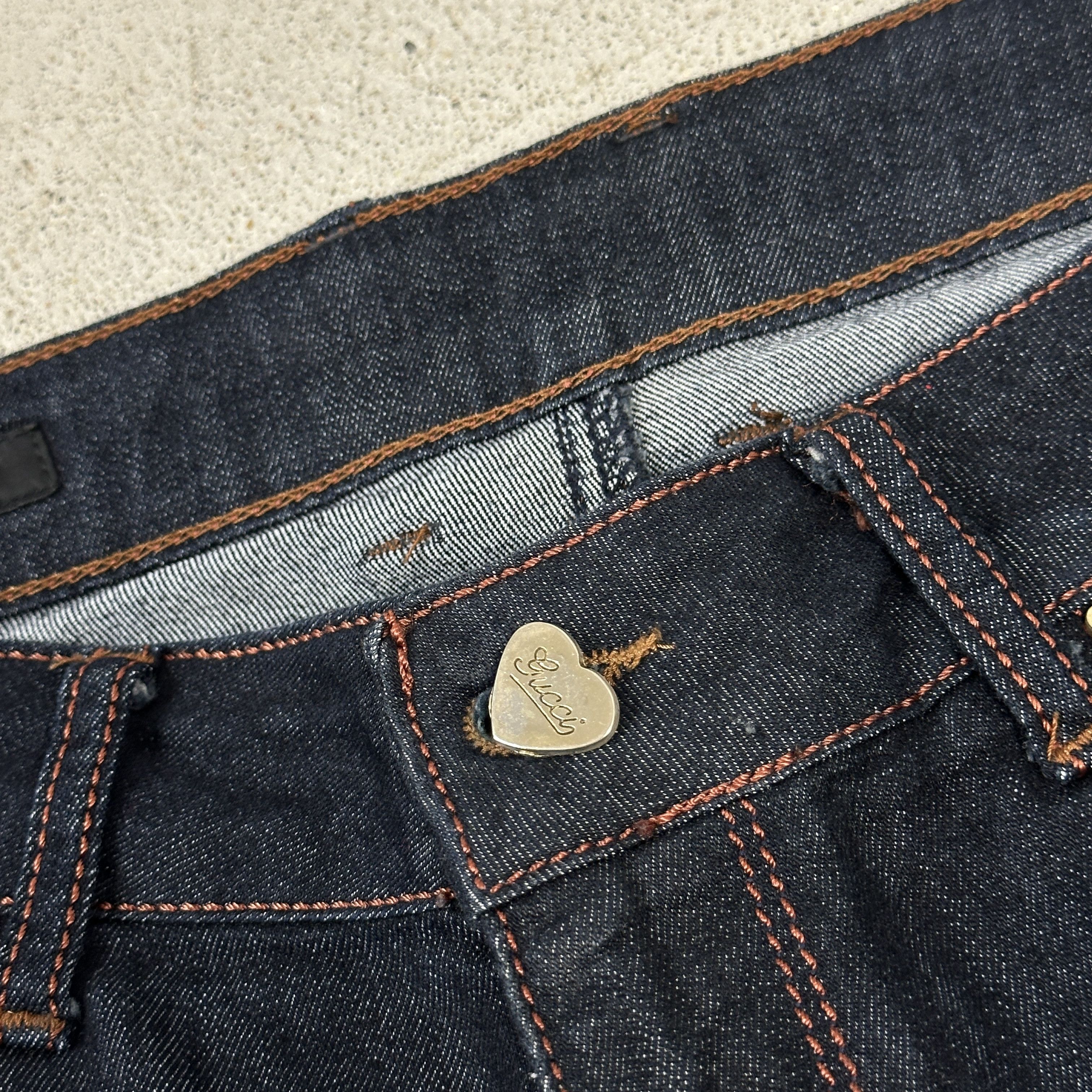 Gucci × Vintage Vintage Y2K Casual Avant Garde Gucci Heart Jeans Size 29" - 3 Thumbnail