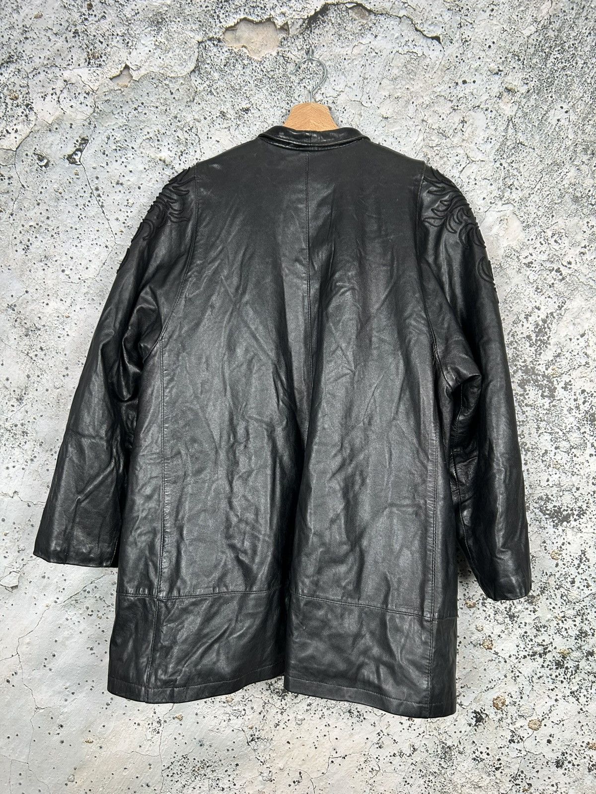 Genuine Leather Vintage Avant Garde Genuine Leather Coat Grunge Goth Punk Size US L / EU 52-54 / 3 - 5 Thumbnail