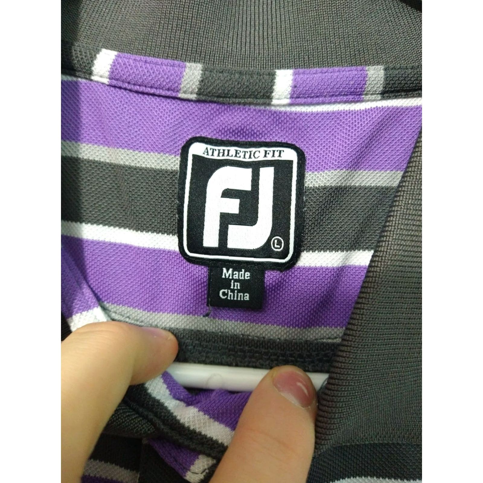 Footjoy FootJoy Shirt Mens L Purple Striped Athletic Fit Polo Golf FJ Casual Size US L / EU 52-54 / 3 - 5 Thumbnail