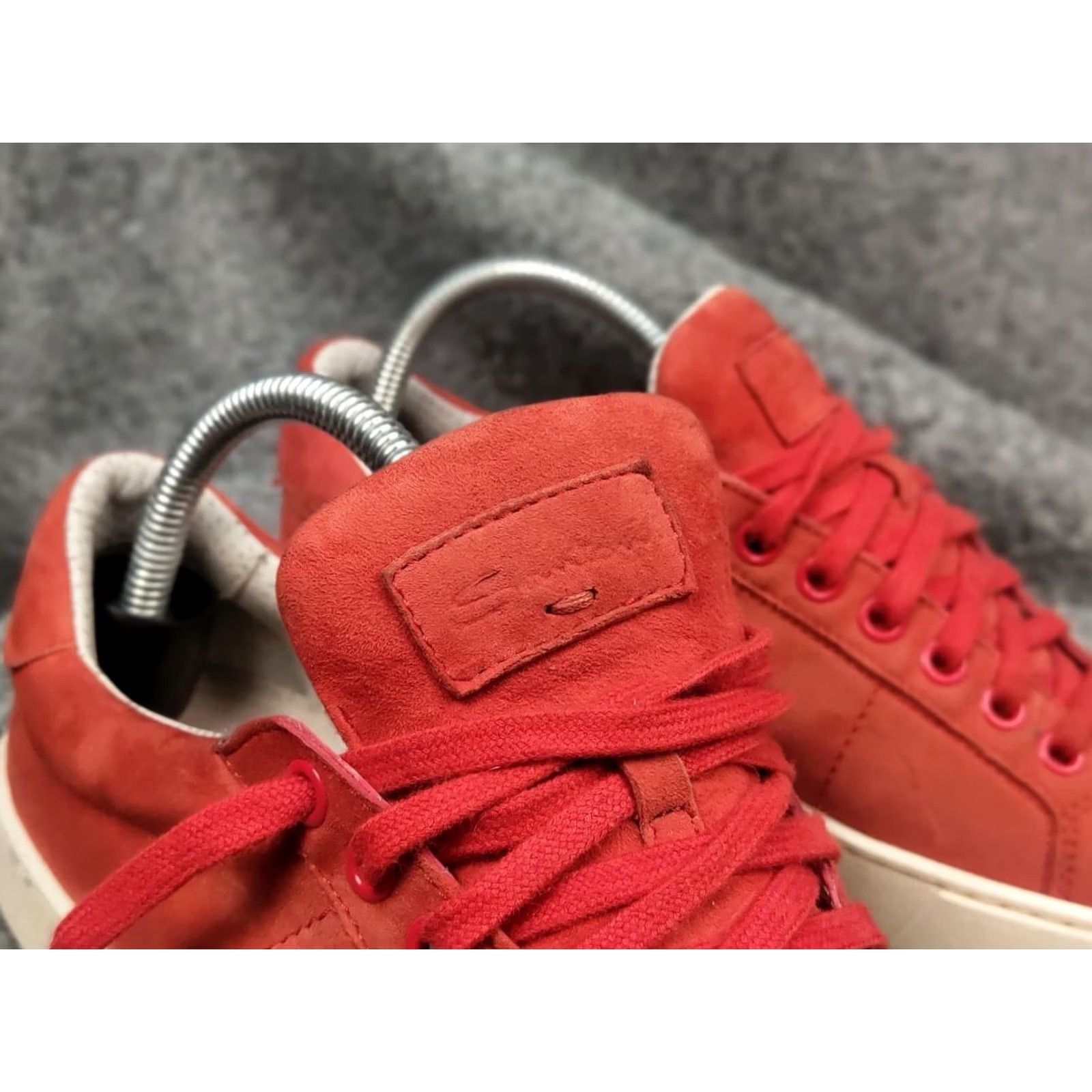 Santoni Santoni Design Orange Women's Leather Suede Classic Sneakers - 37 EU, 7 US, Leather, Low Top, Casual Shoes, Designer Style Size US 7 / IT 37 - 7 Thumbnail