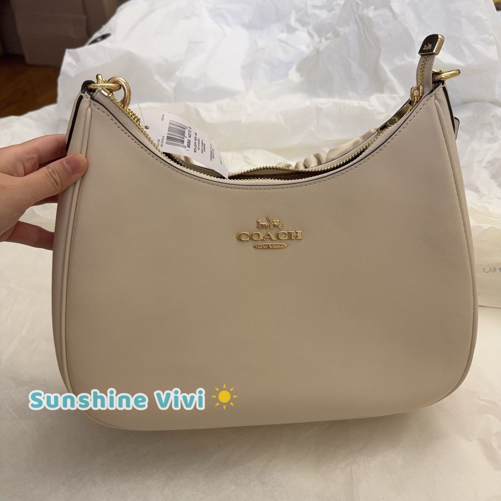 Coach NWT Coach Teri Hobo Bag Handbag Leather CU126 Gold /Chalk Size ONE SIZE - 5 Thumbnail