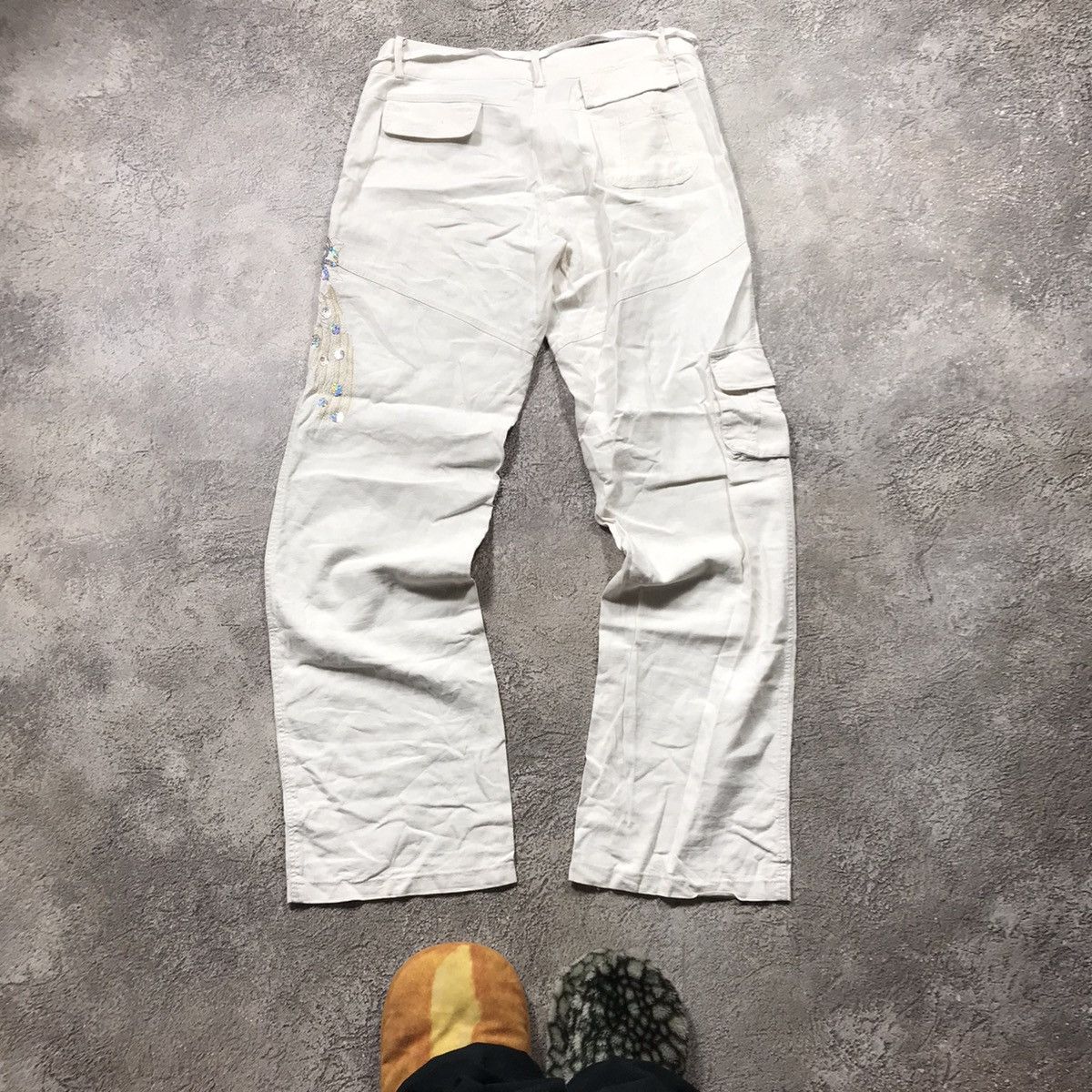 Vintage Vintage 90s Baggy Cargo Pants Distressed Parachute Grunge 29 Size 29" - 6 Thumbnail