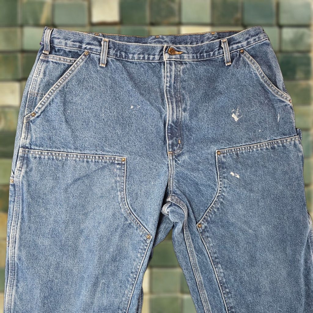 Carhartt Carhartt Jeans Carpenter Work Pants 40x30 Regular 40 Blue Denim Cotton Straight Pockets Mens Size US 40 / EU 56 - 1 Thumbnail