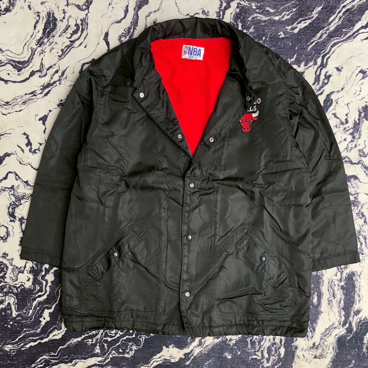 NBA Vintage 90s Chicago Bulls NBA Sherpa Lined Jacket Size US L / EU 52-54 / 3 - 3 Thumbnail