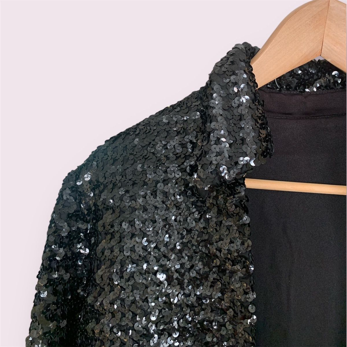 Vintage 70s Black Sequin Jacket Size S / US 4 / IT 40 - 2 Thumbnail
